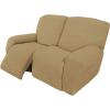 Easy-Going 8 Pieces Recliner Sofa Stretch Sofa Slipcover Sofa Cover Furniture Protector Couch Soft with Elastic Bottom Kids, Spandex Jacquard Fabric Small Checks Dark Gray(Golden)