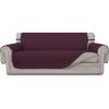 Easy-Going Reversible Oversized Couch Cover for 3 Cushion Couch Sofa Cover for Dogs Water Resistant Furniture Protector Cover with Foam Sticks for Pet (Oversized Sofa, Gray/Light Gray)(Wine/Beige)