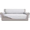 Easy-Going Reversible Oversized Couch Cover for 3 Cushion Couch Sofa Cover for Dogs Water Resistant Furniture Protector Cover with Foam Sticks for Pet (Oversized Sofa, Gray/Light Gray)(White/White)