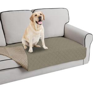 Easy-Going 100% Waterproof Dog Bed Cover, Non-Slip Pet Blanket for Furniture, Washable Couch Cover, Repleasement Sofa Cover (68×82 in,Gray)(Beige)