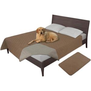 Easy-Going 100% Waterproof Dog Bed Cover, Non-Slip Pet Blanket for Furniture, Washable Couch Cover, Repleasement Sofa Cover (68×82 in,Gray)(Camel)