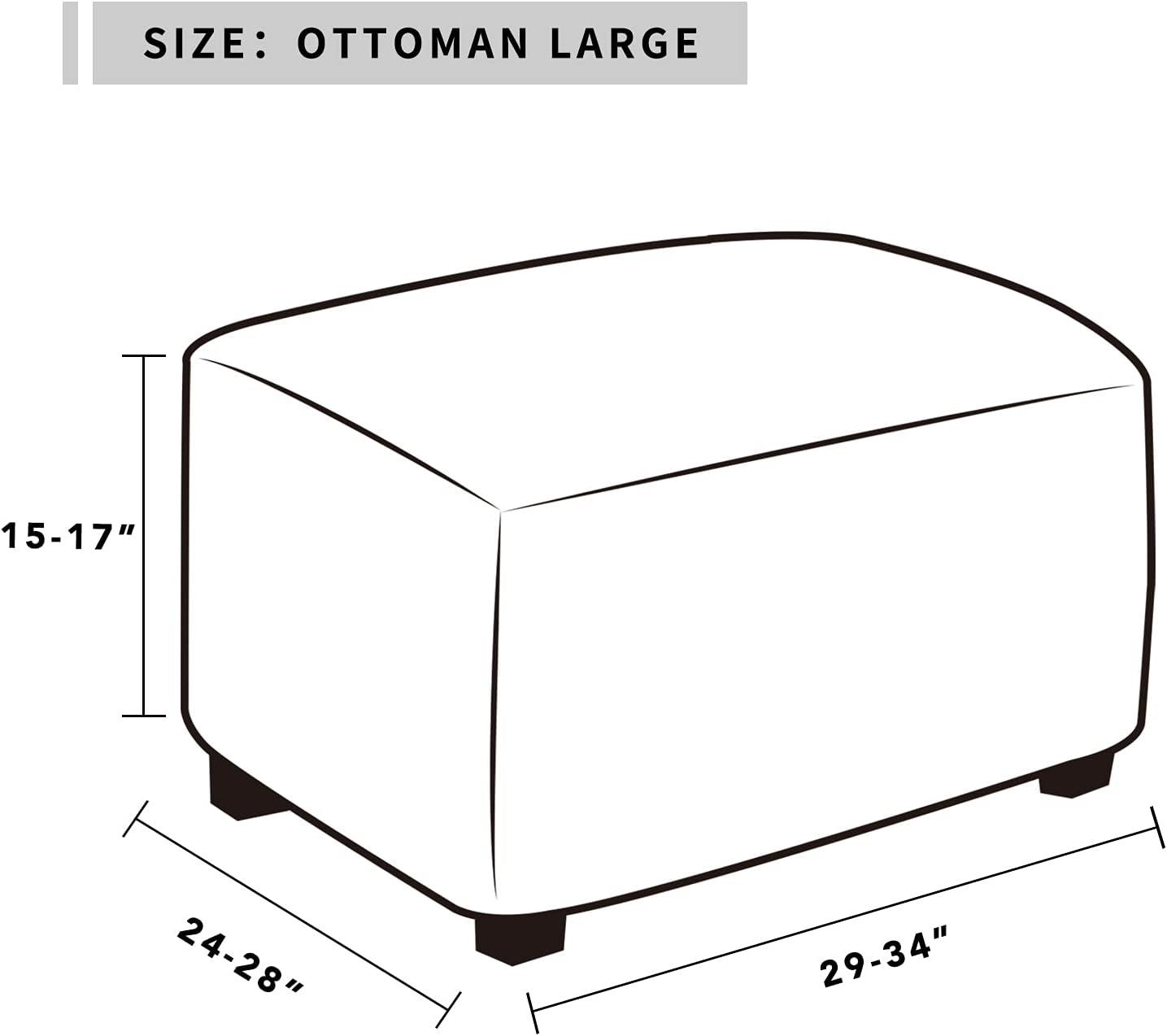 image:imageEasyGoing 100 Dual Waterproof Stretch Ottoman Cover Rectangle Folding Storage Stool Furniture Protector Soft Slipcover for Living Room with Elastic Bottom Large Dark GrayNavy