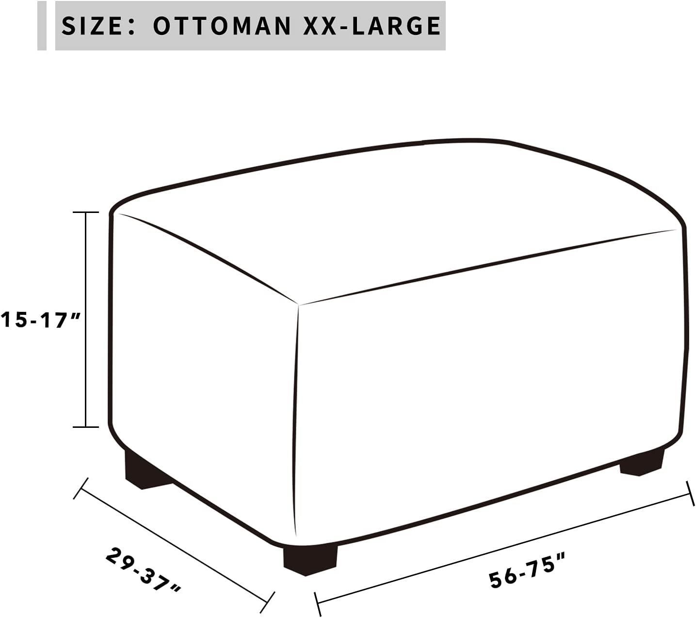 image:imageEasyGoing 100 Dual Waterproof Stretch Ottoman Cover Rectangle Folding Storage Stool Furniture Protector Soft Slipcover for Living Room with Elastic Bottom Large Dark GrayCamel