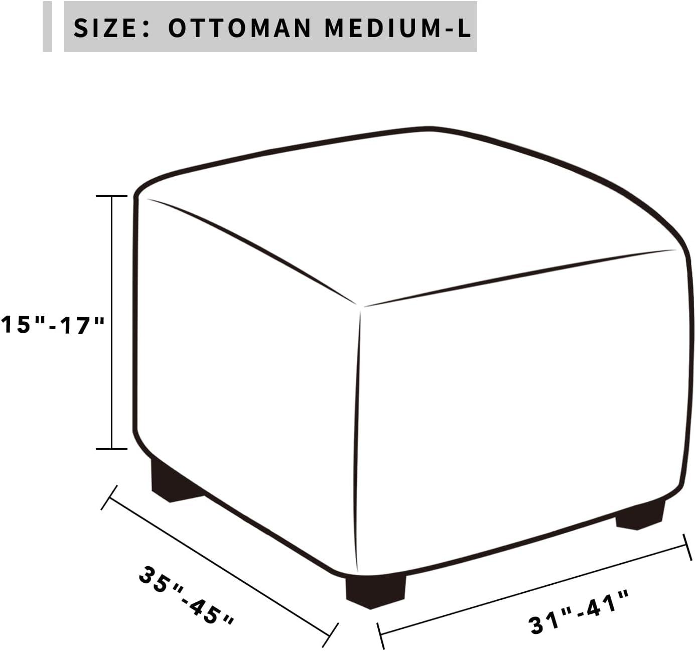 image:imageEasyGoing 100 Dual Waterproof Stretch Ottoman Cover Rectangle Folding Storage Stool Furniture Protector Soft Slipcover for Living Room with Elastic Bottom Large Dark GrayCamel