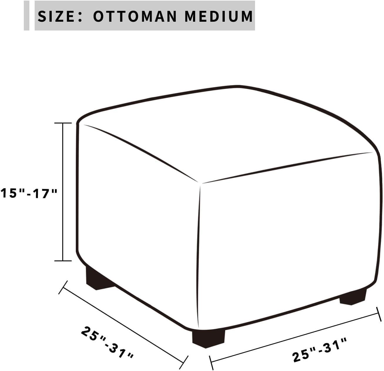 image:imageEasyGoing 100 Dual Waterproof Stretch Ottoman Cover Rectangle Folding Storage Stool Furniture Protector Soft Slipcover for Living Room with Elastic Bottom Large Dark GrayChocolate