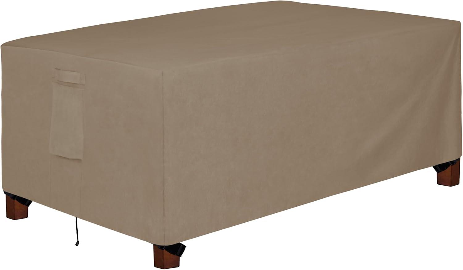 image:imageEasyGoing 600D Heavy Duty Round Patio Furniture Set Cover Waterproof Outdoor Table and Chair Set Cover 62DIAx 28H BlackCamel