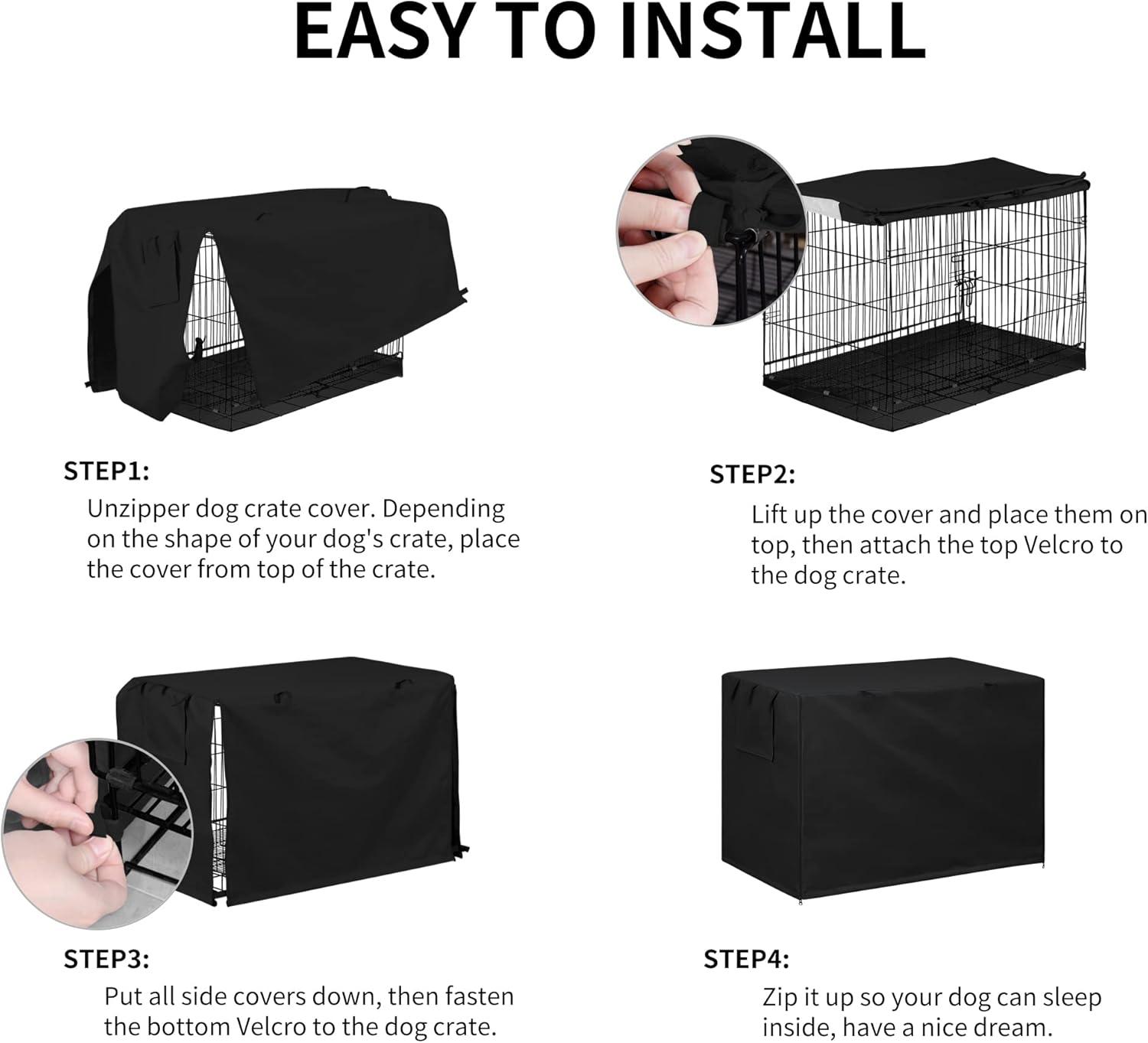 image:imageEasyGoing Dog Crate Cover 30 Inch Dog Kennel Cover for Dog Cage Covers for Dog Crates Fit 30 Lx19 Wx21 H Black