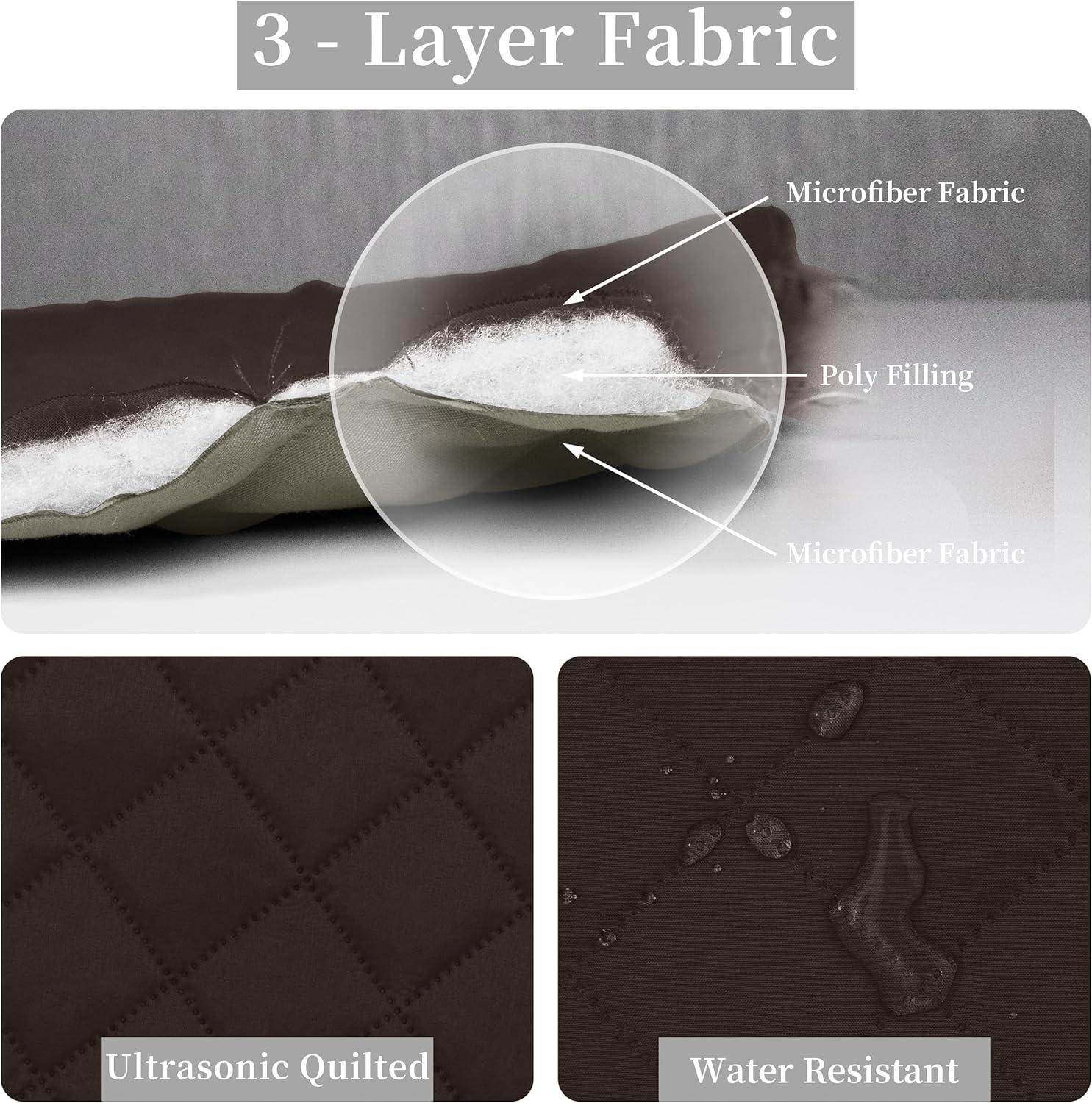 image:imageEasyGoing FullQueen Size Reversible Quilt Set with 1 Quilt and 2 Pillow Shams Soft Bed Quilt Cover Lightweight Microfiber Bedspread Water and Stain Resistant GrayLight GrayChocolateBeige