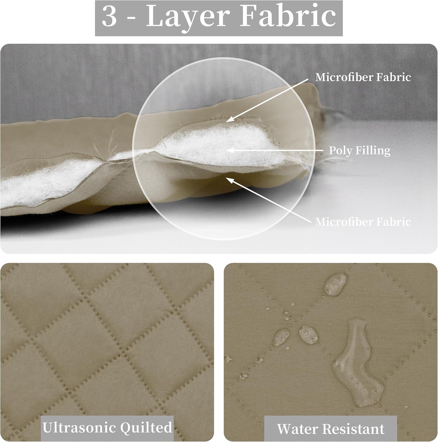 image:imageEasyGoing FullQueen Size Reversible Quilt Set with 1 Quilt and 2 Pillow Shams Soft Bed Quilt Cover Lightweight Microfiber Bedspread Water and Stain Resistant GrayLight GrayBeigeBeige