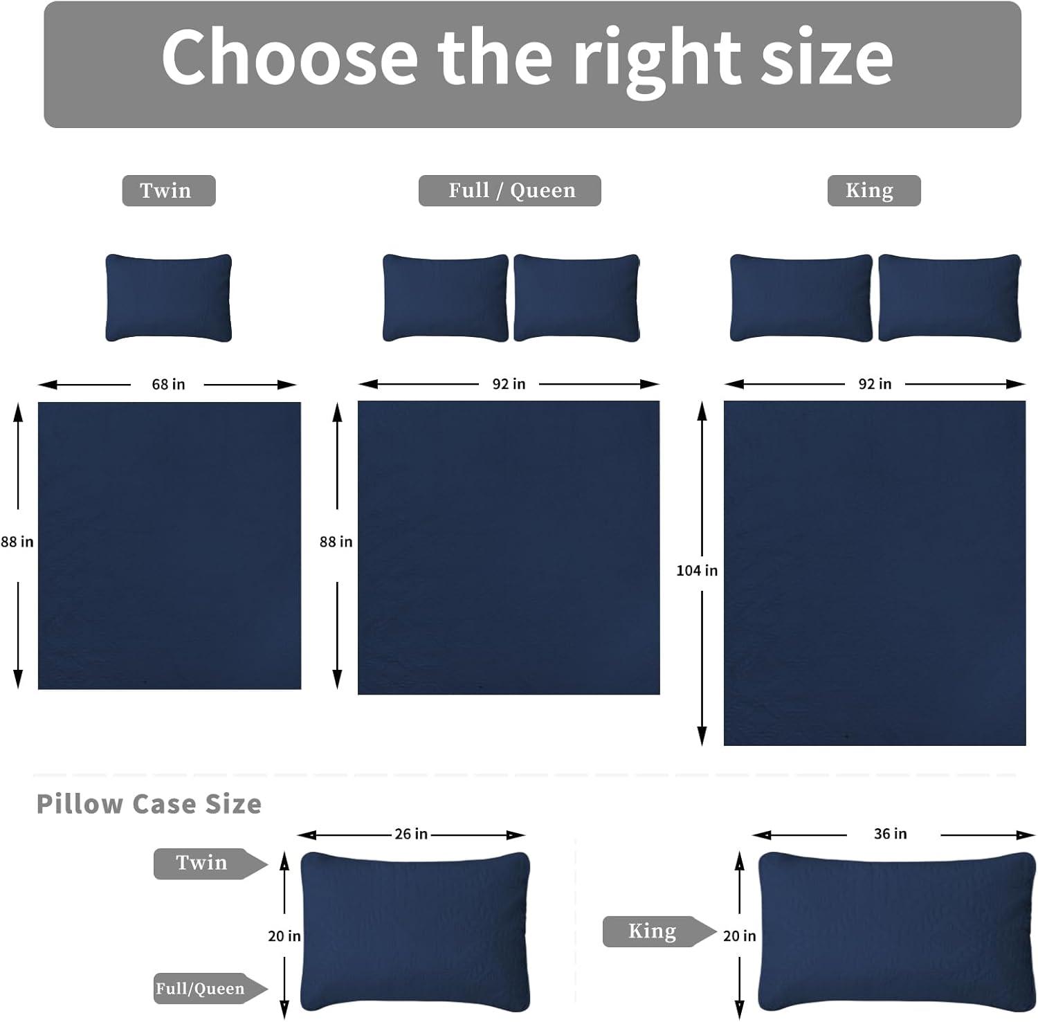image:imageEasyGoing FullQueen Size Reversible Quilt Set with 1 Quilt and 2 Pillow Shams Soft Bed Quilt Cover Lightweight Microfiber Bedspread Water and Stain Resistant GrayLight GrayOlive Leafdark BlueLight Blue