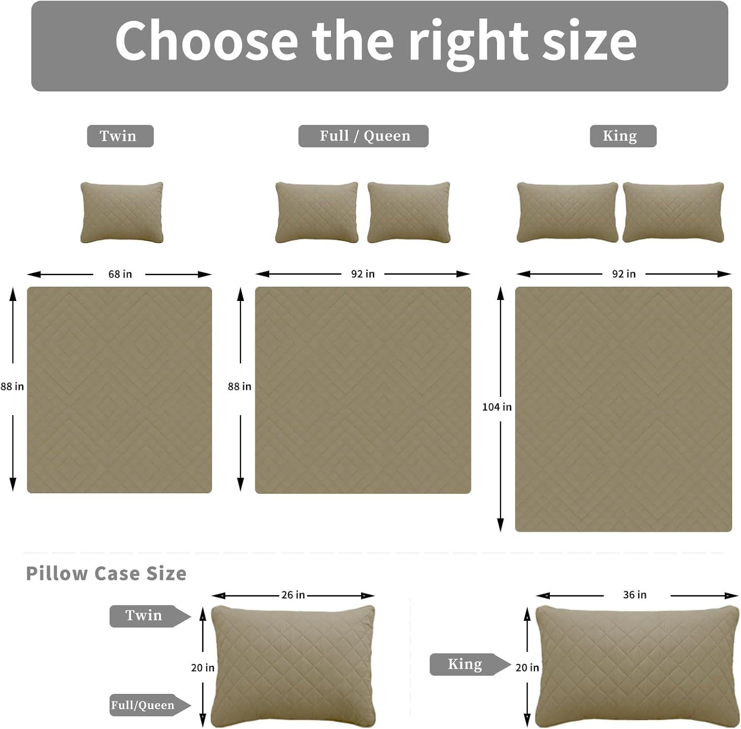 image:imageEasyGoing FullQueen Size Reversible Quilt Set with 1 Quilt and 2 Pillow Shams Soft Bed Quilt Cover Lightweight Microfiber Bedspread Water and Stain Resistant GrayLight GrayBeigeBeige