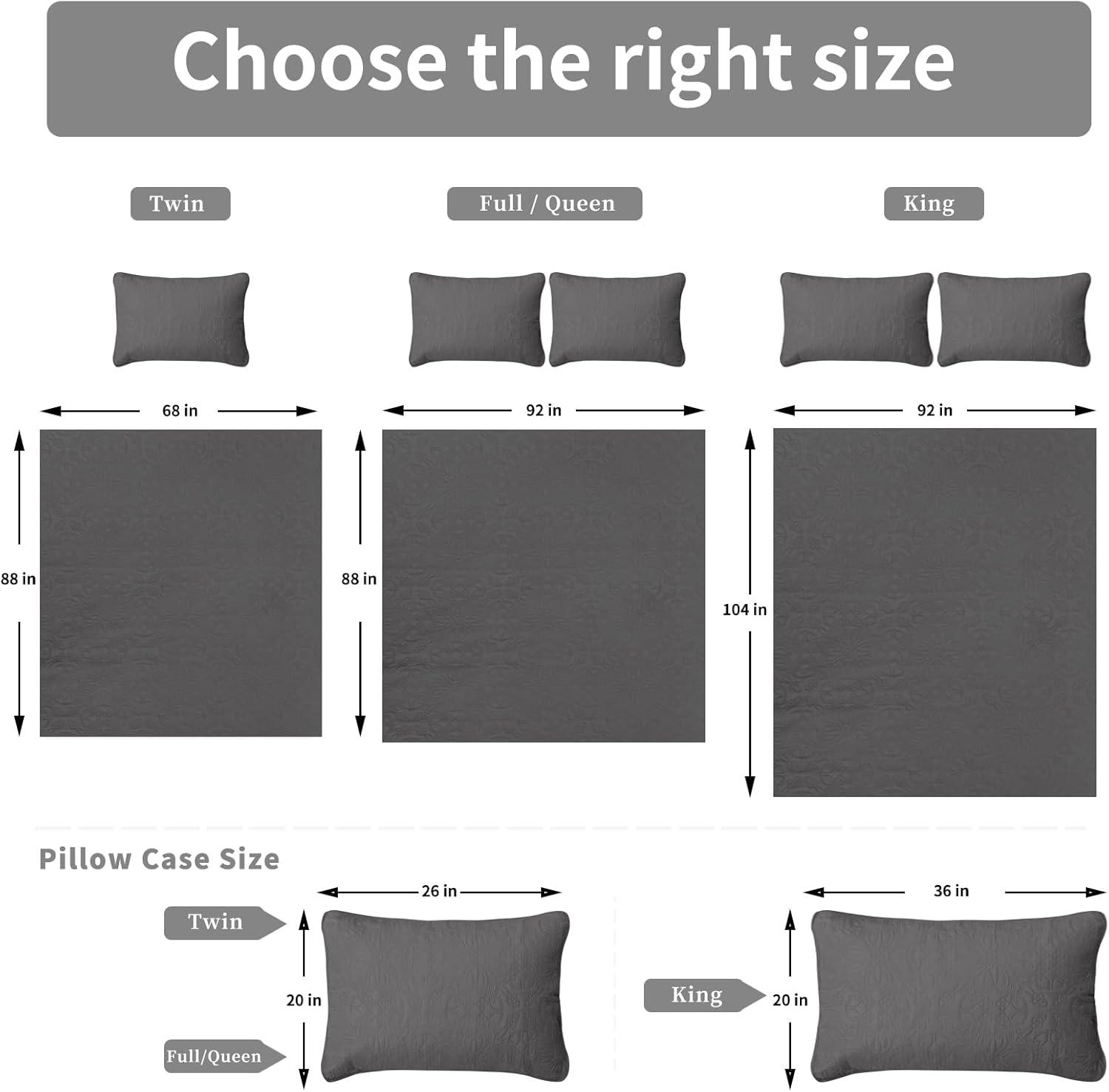 image:imageEasyGoing FullQueen Size Reversible Quilt Set with 1 Quilt and 2 Pillow Shams Soft Bed Quilt Cover Lightweight Microfiber Bedspread Water and Stain Resistant GrayLight GrayDamaskgrayLight Gray