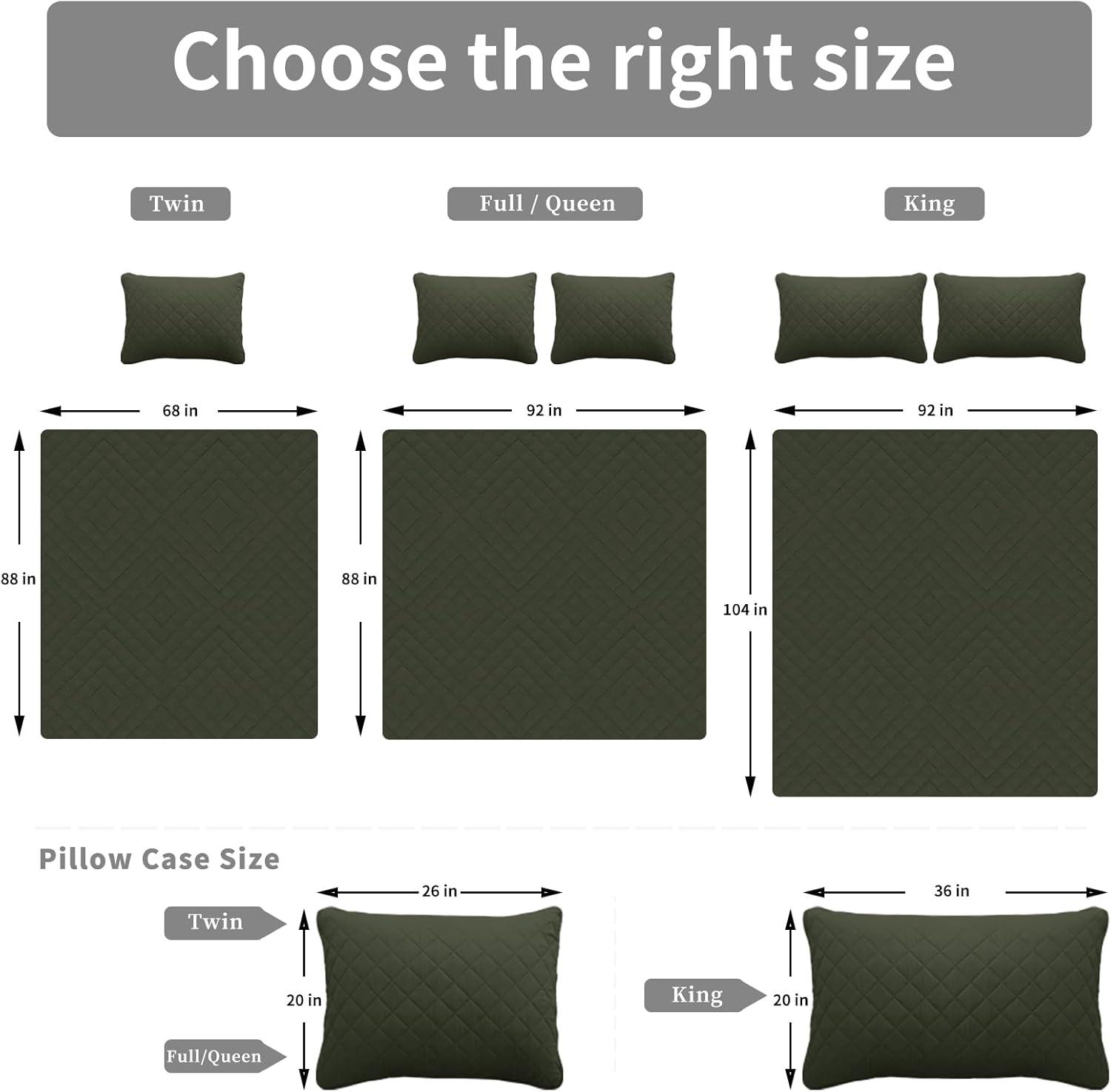 image:imageEasyGoing FullQueen Size Reversible Quilt Set with 1 Quilt and 2 Pillow Shams Soft Bed Quilt Cover Lightweight Microfiber Bedspread Water and Stain Resistant GrayLight GrayArmy GreenBeige
