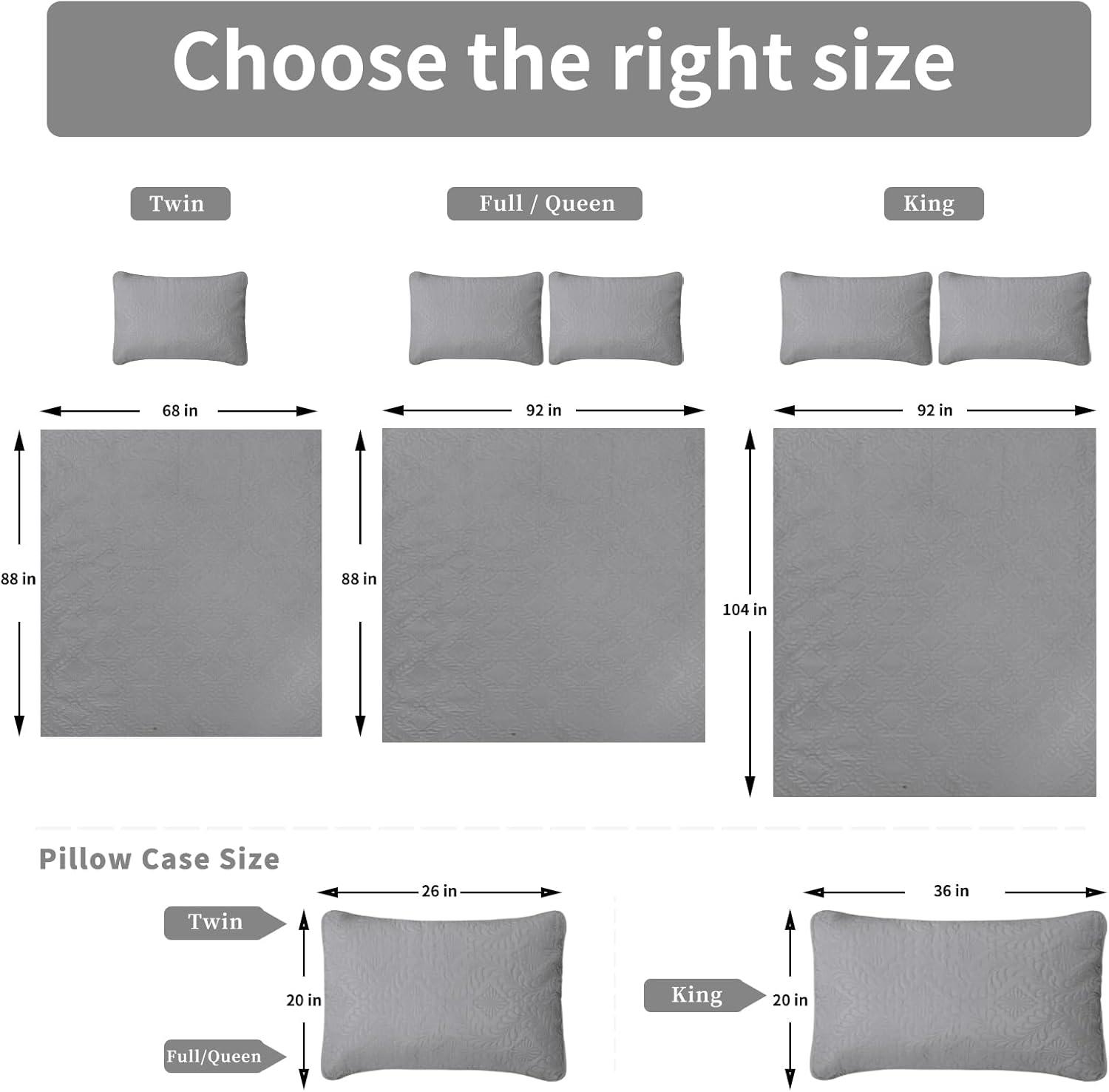 image:imageEasyGoing FullQueen Size Reversible Quilt Set with 1 Quilt and 2 Pillow Shams Soft Bed Quilt Cover Lightweight Microfiber Bedspread Water and Stain Resistant GrayLight GrayOlive Leaflight GrayIvory