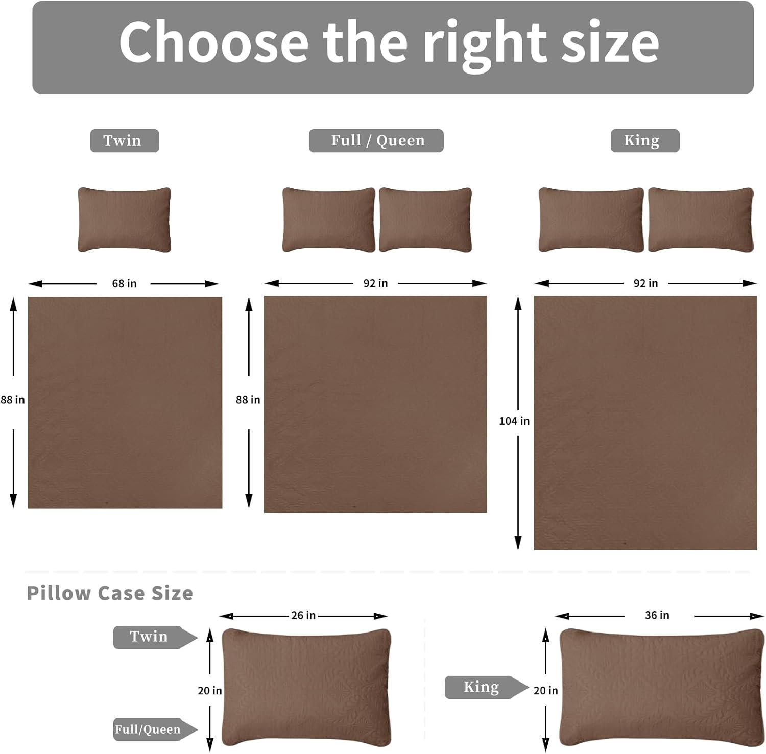 image:imageEasyGoing FullQueen Size Reversible Quilt Set with 1 Quilt and 2 Pillow Shams Soft Bed Quilt Cover Lightweight Microfiber Bedspread Water and Stain Resistant GrayLight GrayOlive LeafbrownBeige