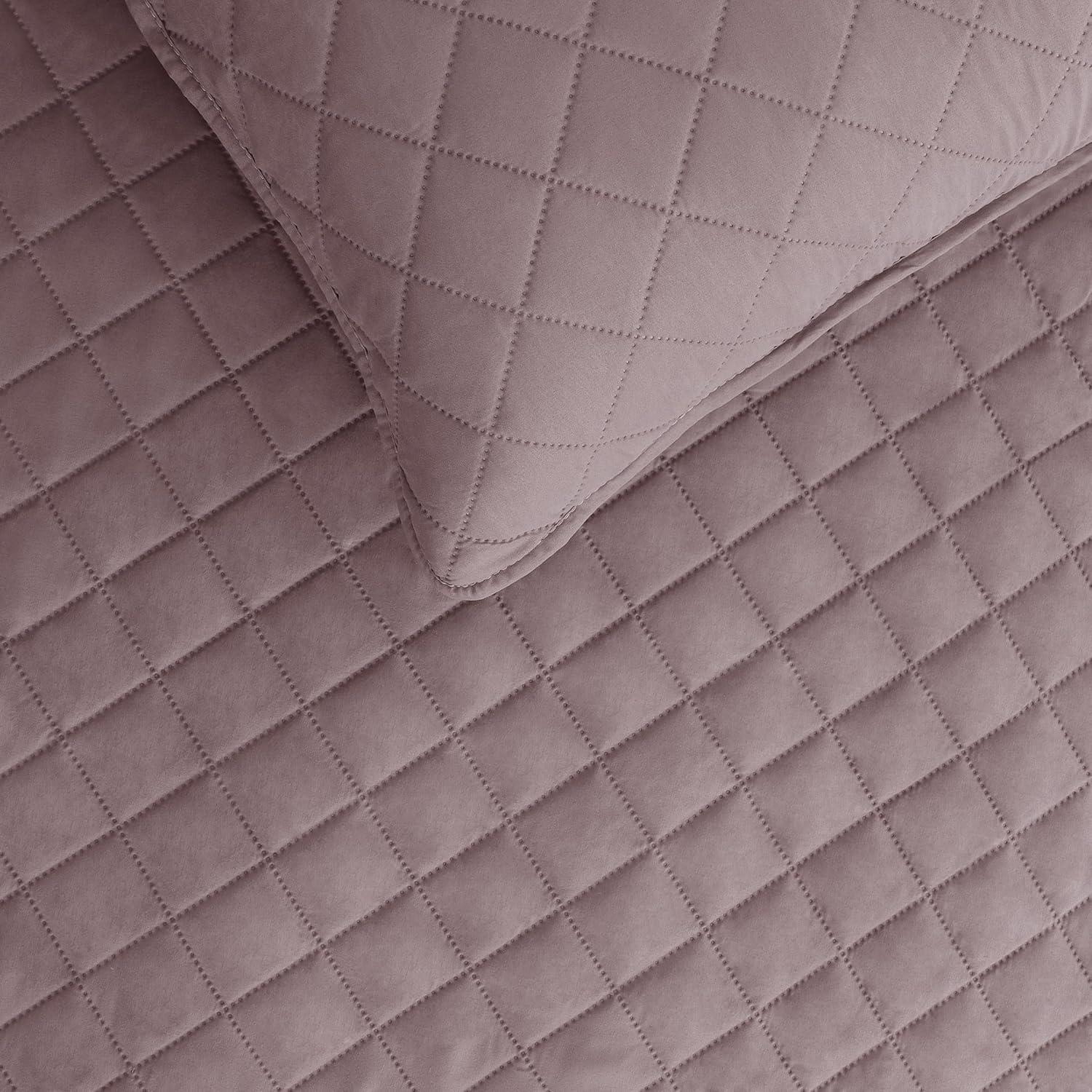 image:imageEasyGoing FullQueen Size Reversible Quilt Set with 1 Quilt and 2 Pillow Shams Soft Bed Quilt Cover Lightweight Microfiber Bedspread Water and Stain Resistant GrayLight GrayPinkBeige
