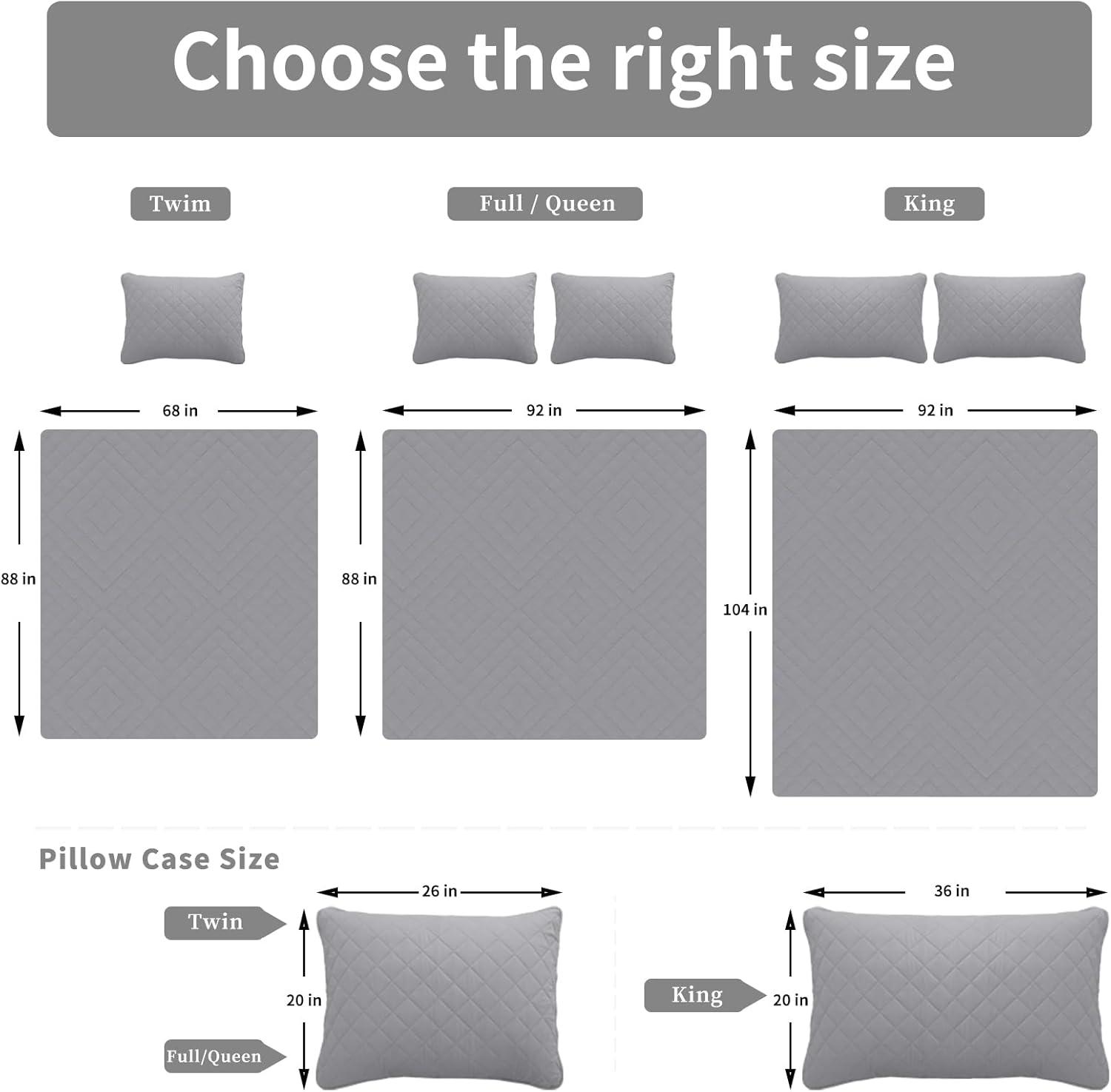 image:imageEasyGoing FullQueen Size Reversible Quilt Set with 1 Quilt and 2 Pillow Shams Soft Bed Quilt Cover Lightweight Microfiber Bedspread Water and Stain Resistant GrayLight GrayLight GrayIvory