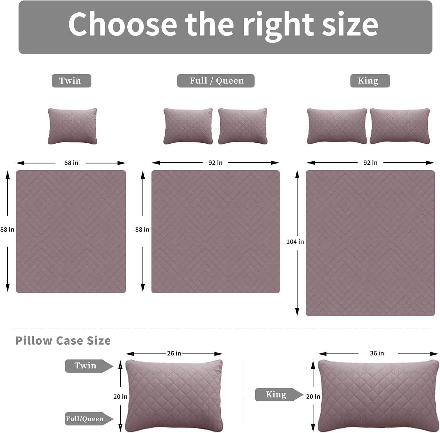 image:imageEasyGoing FullQueen Size Reversible Quilt Set with 1 Quilt and 2 Pillow Shams Soft Bed Quilt Cover Lightweight Microfiber Bedspread Water and Stain Resistant GrayLight GrayPinkBeige