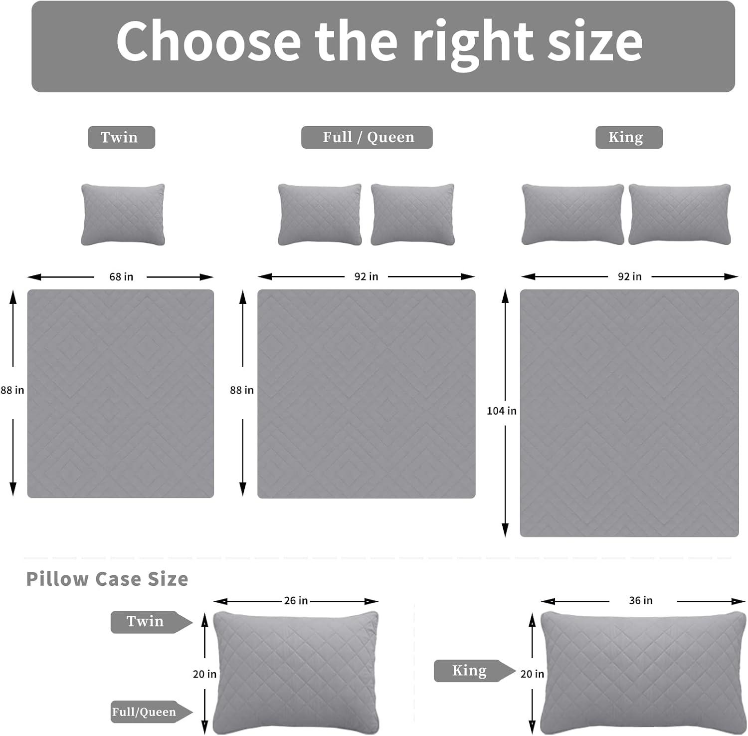 image:imageEasyGoing FullQueen Size Reversible Quilt Set with 1 Quilt and 2 Pillow Shams Soft Bed Quilt Cover Lightweight Microfiber Bedspread Water and Stain Resistant GrayLight GrayLight GrayIvory