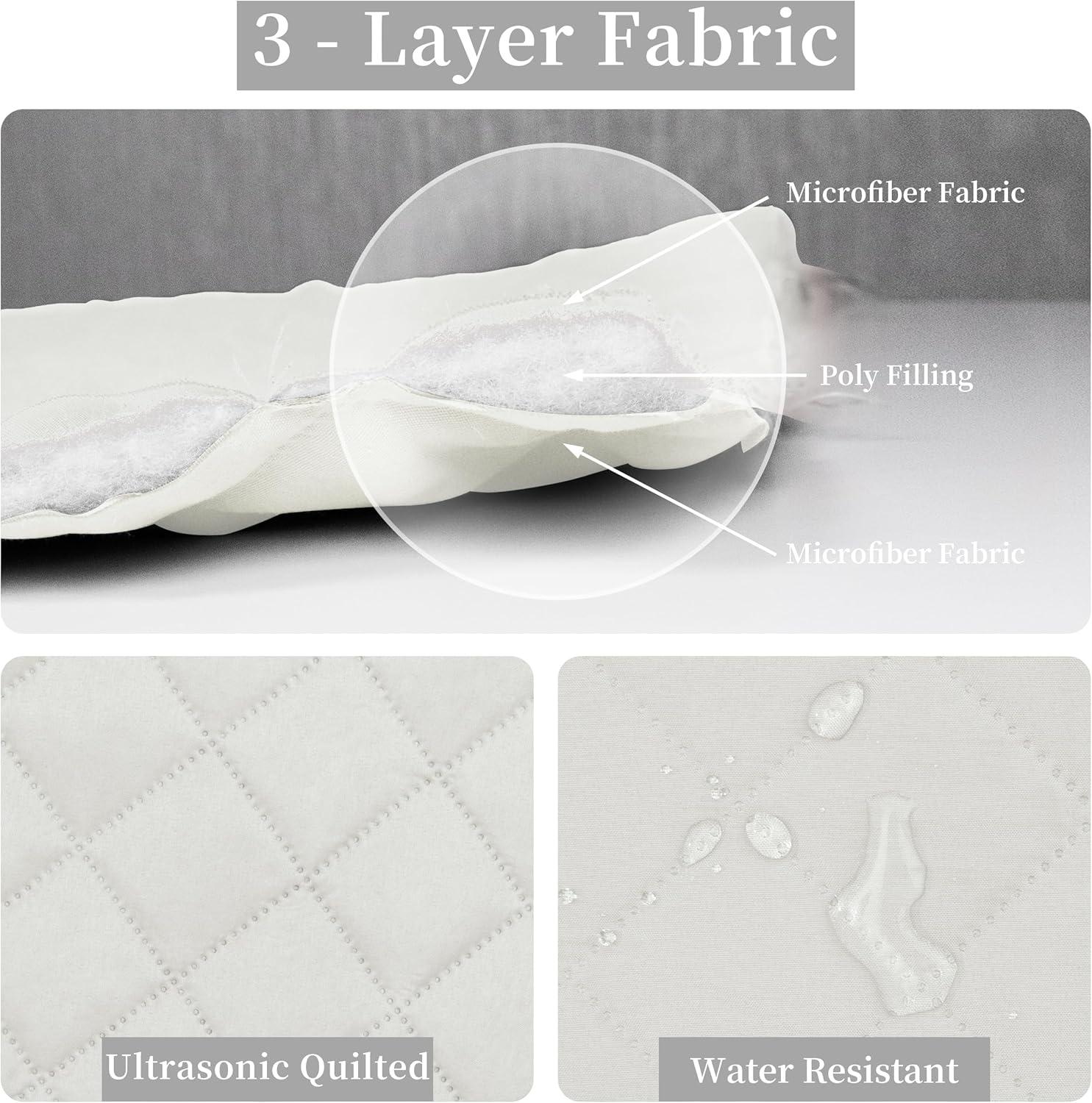 image:imageEasyGoing FullQueen Size Reversible Quilt Set with 1 Quilt and 2 Pillow Shams Soft Bed Quilt Cover Lightweight Microfiber Bedspread Water and Stain Resistant GrayLight GrayIvoryIvory