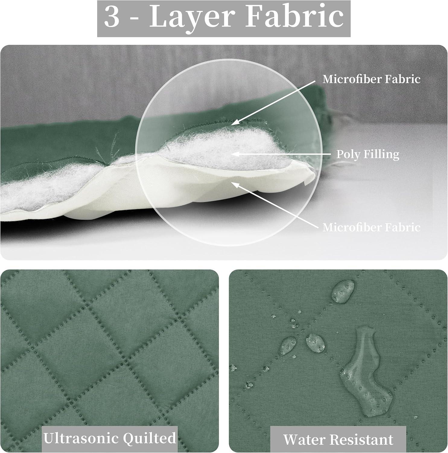 image:imageEasyGoing FullQueen Size Reversible Quilt Set with 1 Quilt and 2 Pillow Shams Soft Bed Quilt Cover Lightweight Microfiber Bedspread Water and Stain Resistant GrayLight GrayCyanIvory