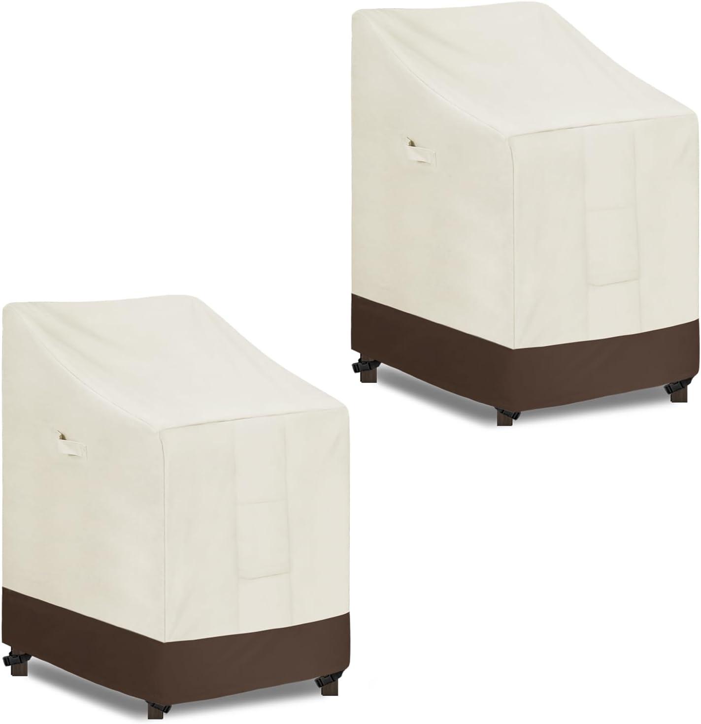 image:imageEasyGoing Outdoor Chair Cover Waterproof Heavy Duty Patio Chair Cover Windproof Outdoor Furniture Cover with Air Vent 2 Pack335Wx315Dx36H inch GrayDark GrayBeigeDark Brown