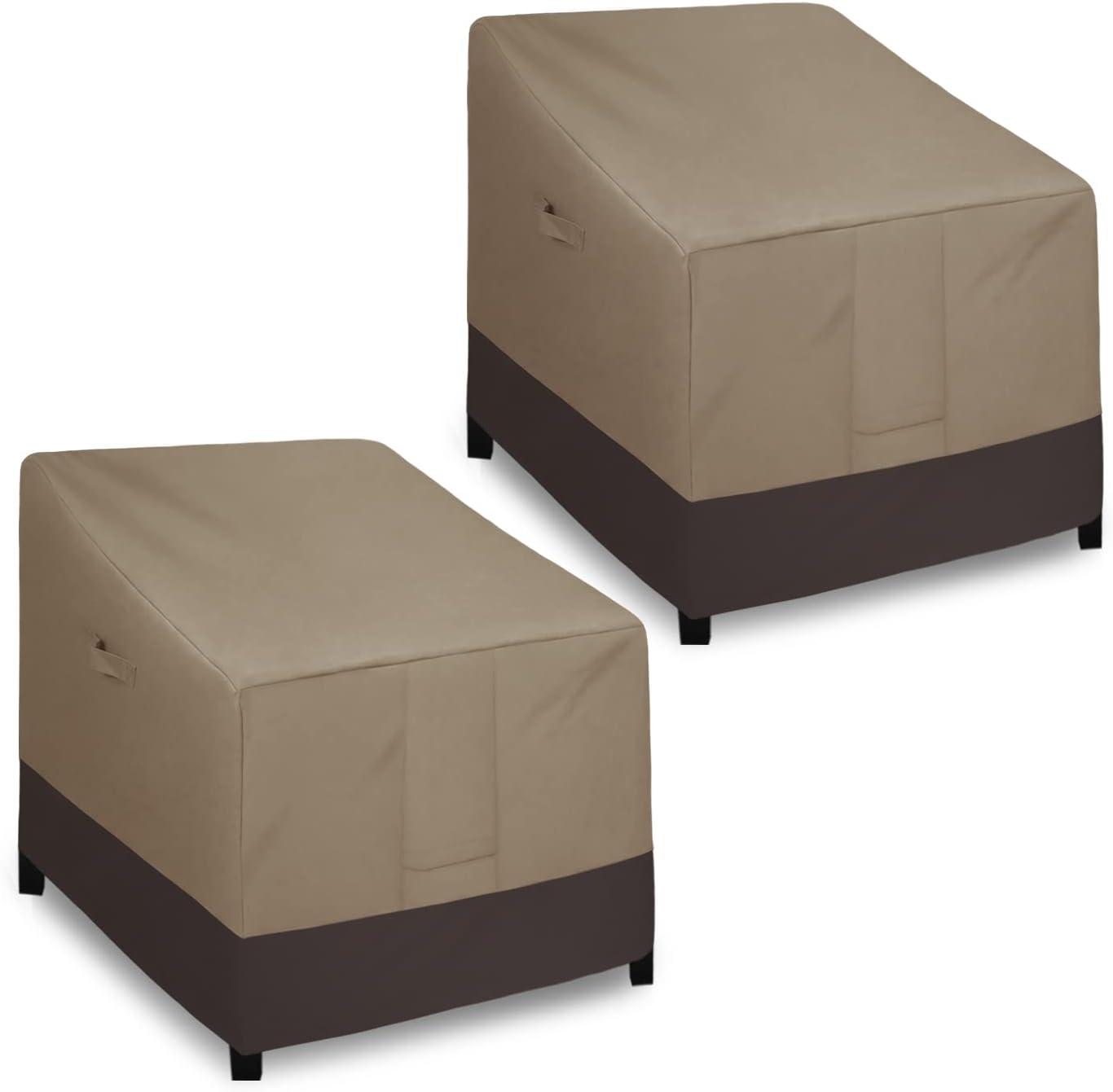 image:imageEasyGoing Outdoor Chair Cover Waterproof Heavy Duty Patio Chair Cover Windproof Outdoor Furniture Cover with Air Vent 2 Pack335Wx315Dx36H inch GrayDark GrayCamelDark Brown