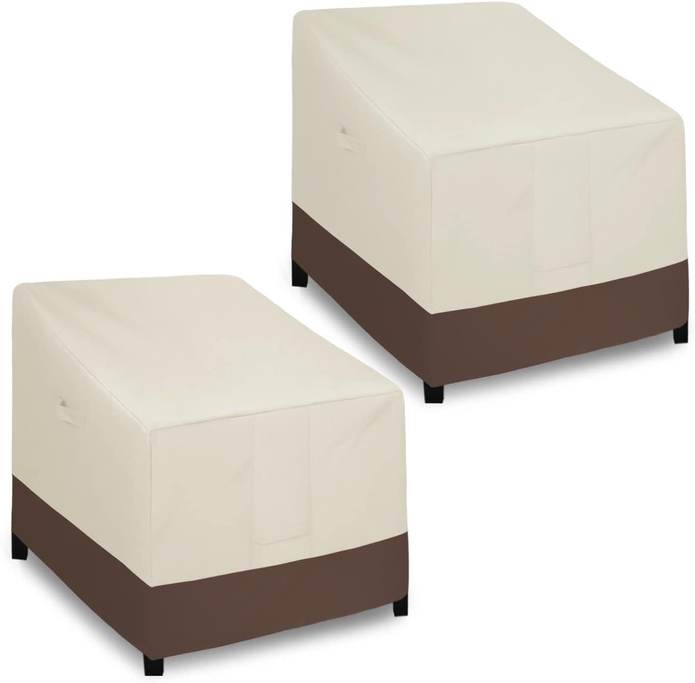 image:imageEasyGoing Outdoor Chair Cover Waterproof Heavy Duty Patio Chair Cover Windproof Outdoor Furniture Cover with Air Vent 2 Pack335Wx315Dx36H inch GrayDark GrayBeigeDark Brown