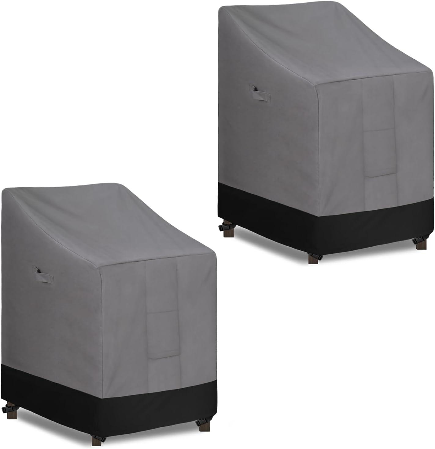 image:imageEasyGoing Outdoor Chair Cover Waterproof Heavy Duty Patio Chair Cover Windproof Outdoor Furniture Cover with Air Vent 2 Pack335Wx315Dx36H inch GrayDark GrayGrayBlack