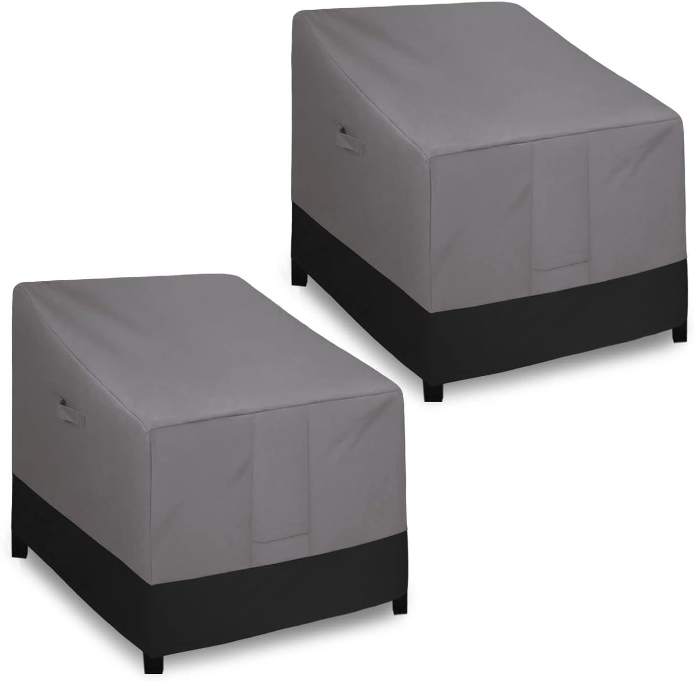 image:imageEasyGoing Outdoor Chair Cover Waterproof Heavy Duty Patio Chair Cover Windproof Outdoor Furniture Cover with Air Vent 2 Pack335Wx315Dx36H inch GrayDark GrayGrayBlack