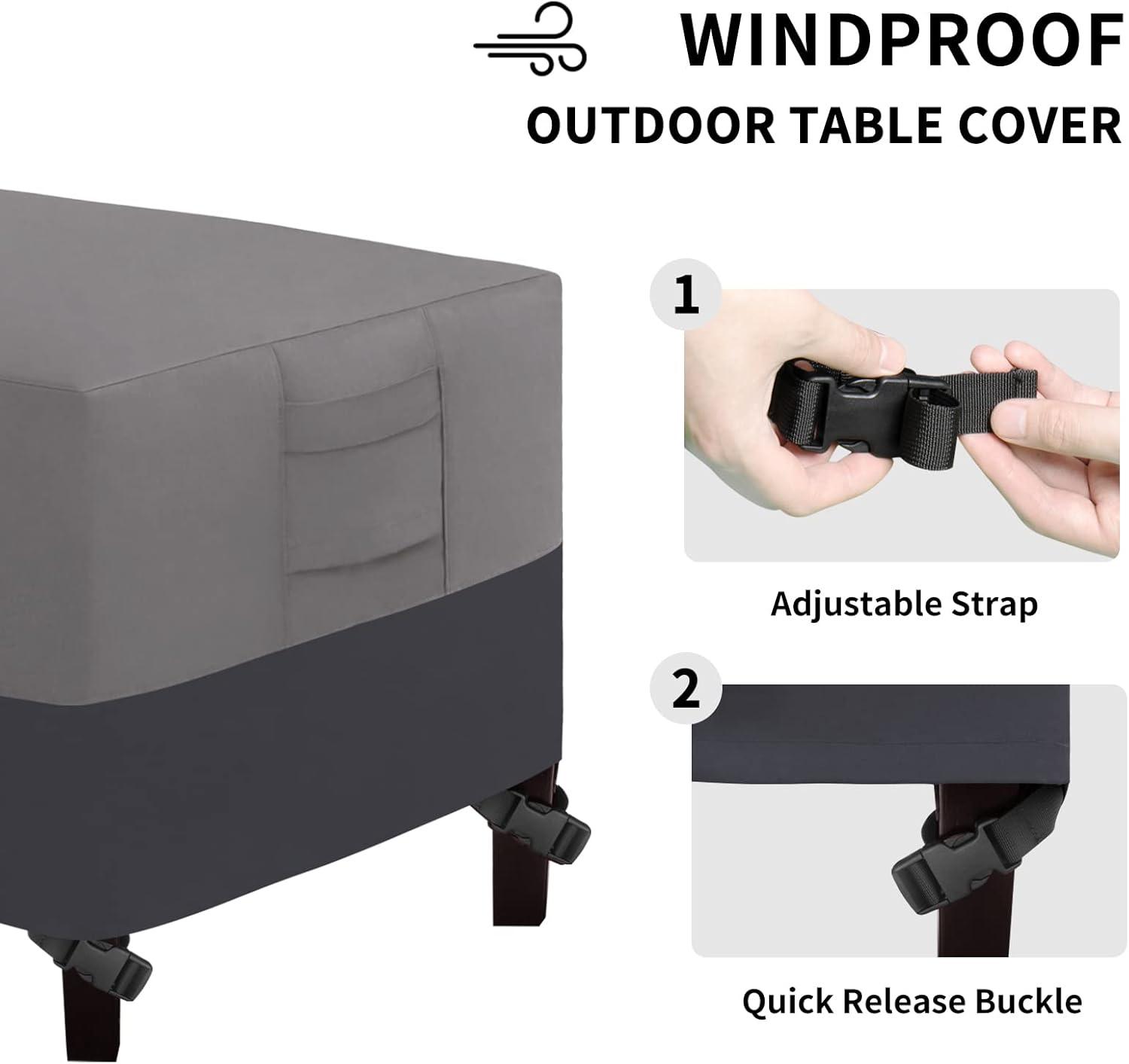 image:imageEasyGoing Outdoor Ottoman Cover Heavy Duty Waterproof Patio Furniture Cover with Padded Handles 1 Pack25x25x17 GrayDark GrayGrayDark Gray