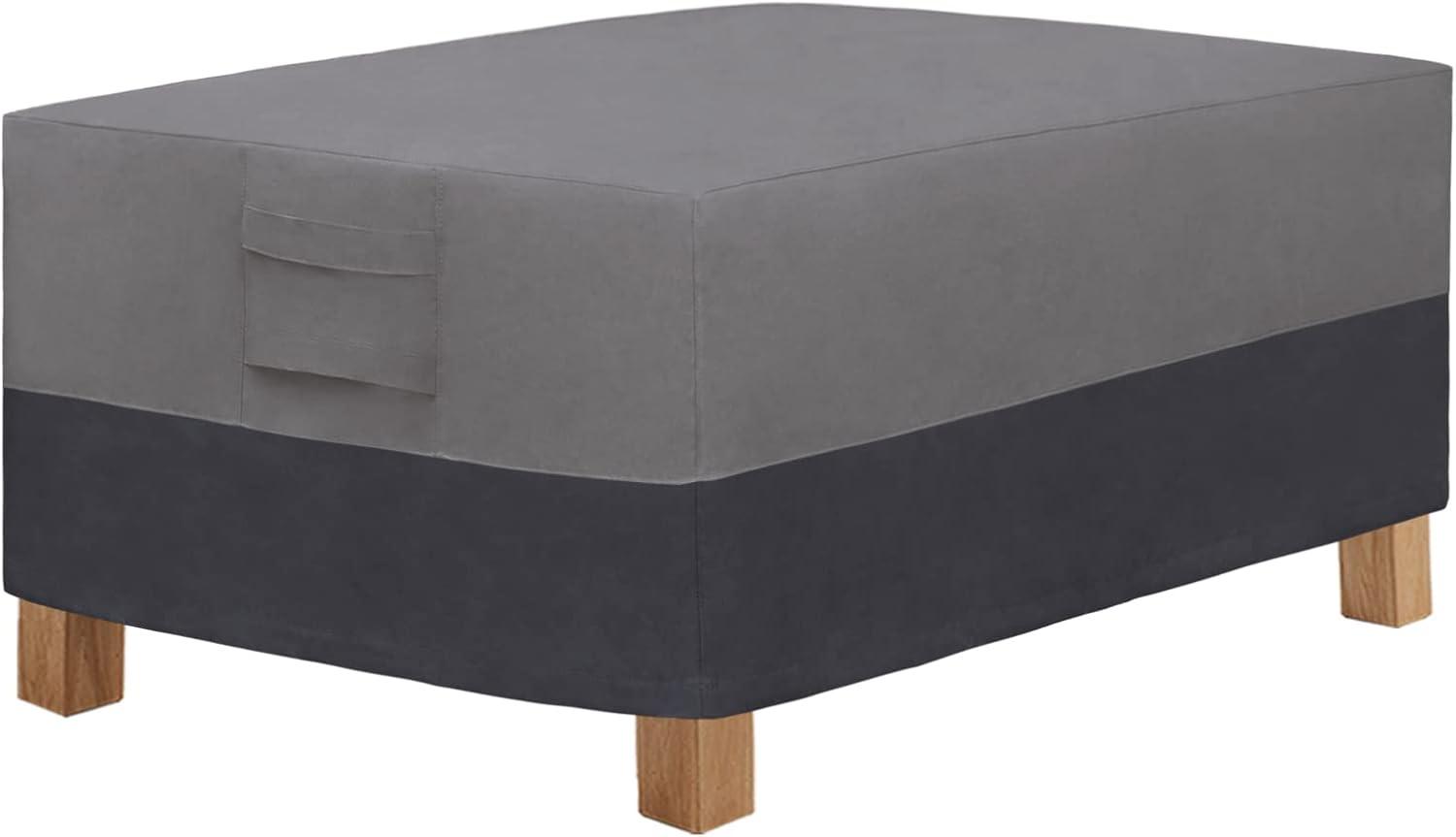 image:imageEasyGoing Outdoor Ottoman Cover Heavy Duty Waterproof Patio Furniture Cover with Padded Handles 1 Pack25x25x17 GrayDark GrayGrayDark Gray