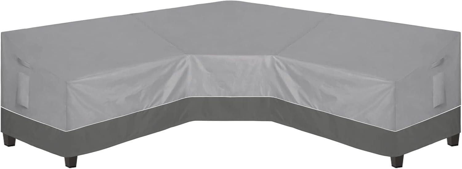 image:imageEasyGoing Outdoor VShaped Sectional Sofa Cover 89X89 UV Resistant Patio Sectional Couch Cover Waterproof Lawn Patio Furniture Cover BeigeBrownGrayDark Gray