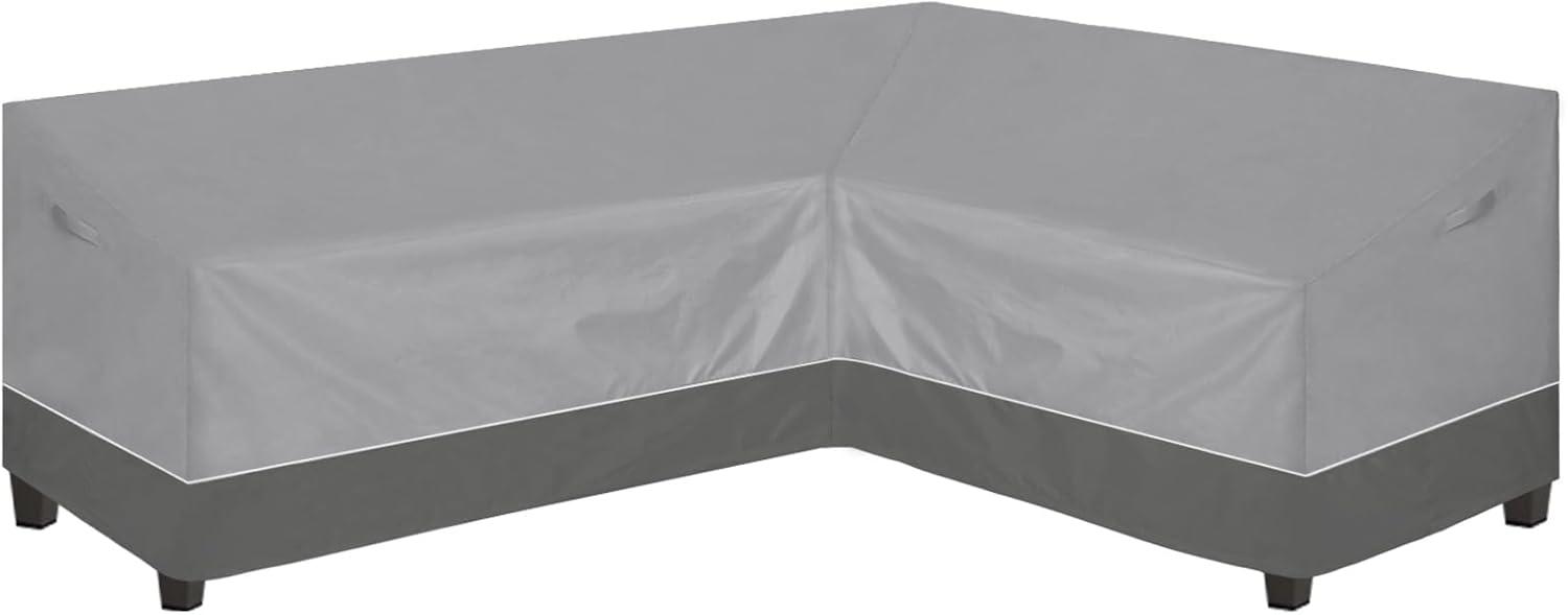 image:imageEasyGoing Outdoor VShaped Sectional Sofa Cover 89X89 UV Resistant Patio Sectional Couch Cover Waterproof Lawn Patio Furniture Cover BeigeBrownGrayDark Gray