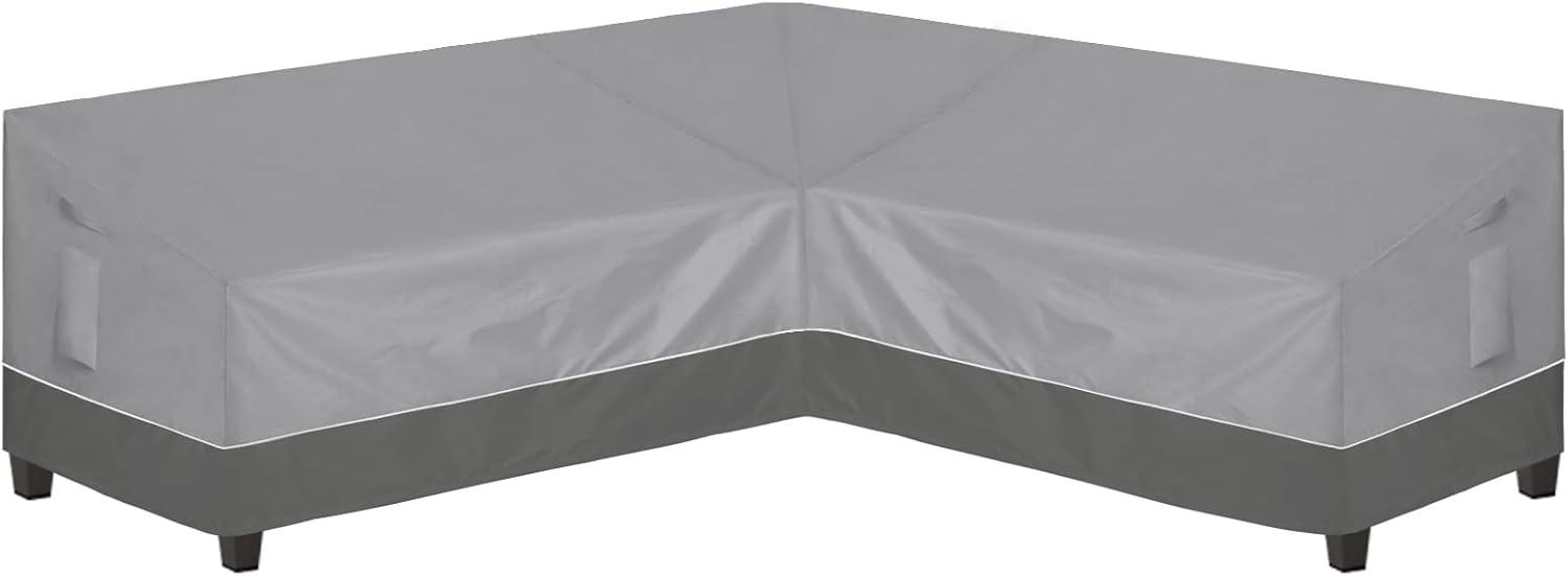 image:imageEasyGoing Outdoor VShaped Sectional Sofa Cover 89X89 UV Resistant Patio Sectional Couch Cover Waterproof Lawn Patio Furniture Cover BeigeBrownGrayDark Gray