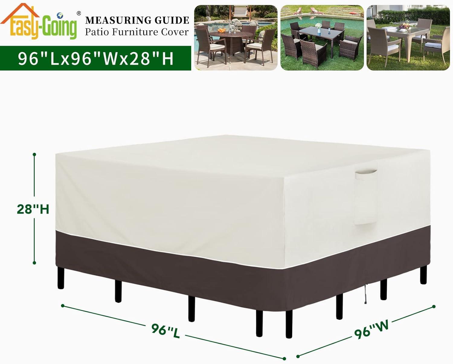 image:imageEasyGoing Patio Furniture Cover 110x84 Rectangle Outdoor Table and Chair Set Covers Waterproof UV Resistant Outdoor Sectional Sofa Set Covers GrayDark GrayBeigeBrown