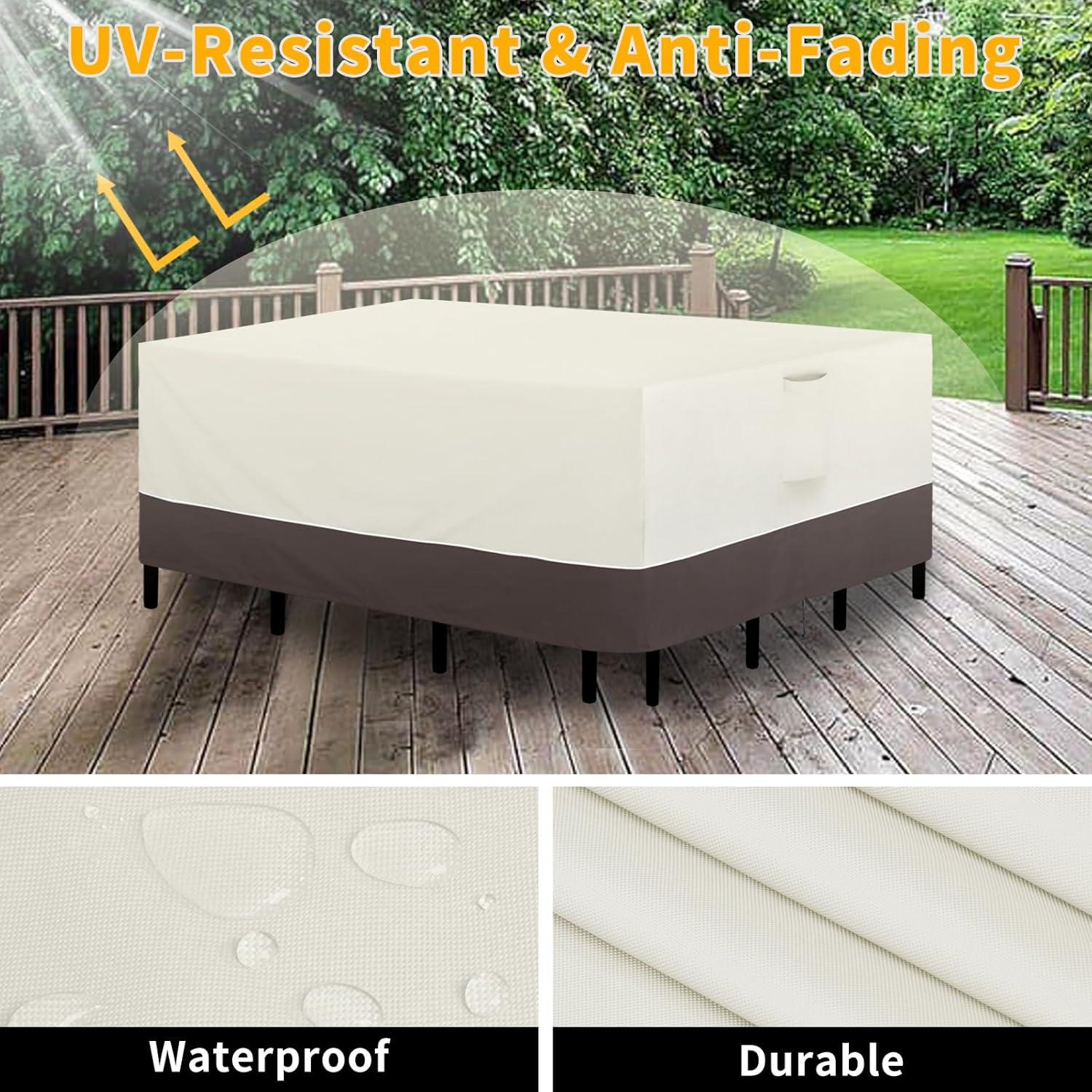 image:imageEasyGoing Patio Furniture Cover 110x84 Rectangle Outdoor Table and Chair Set Covers Waterproof UV Resistant Outdoor Sectional Sofa Set Covers GrayDark GrayBeigeBrown