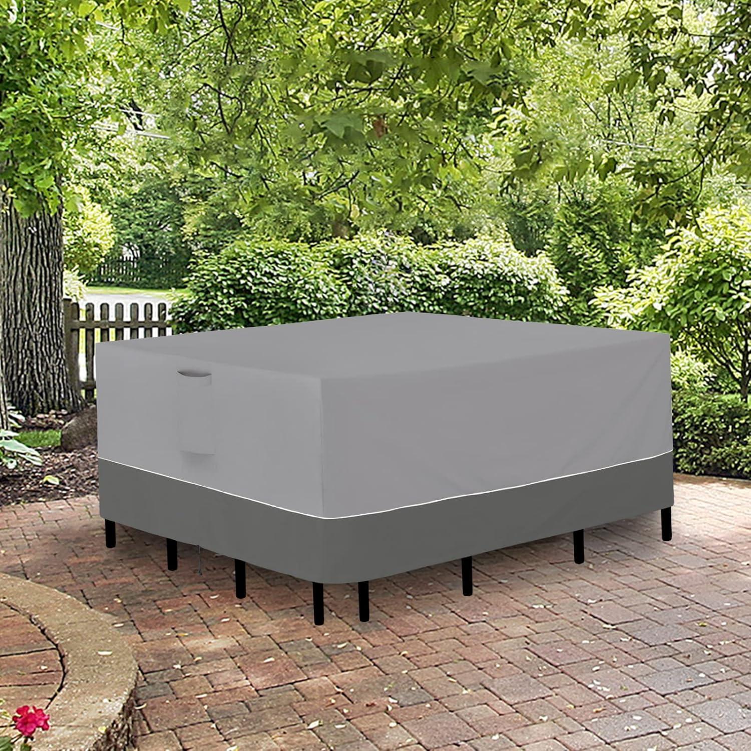 image:imageEasyGoing Patio Furniture Cover 110x84 Rectangle Outdoor Table and Chair Set Covers Waterproof UV Resistant Outdoor Sectional Sofa Set Covers GrayDark GrayGrayDark Gray