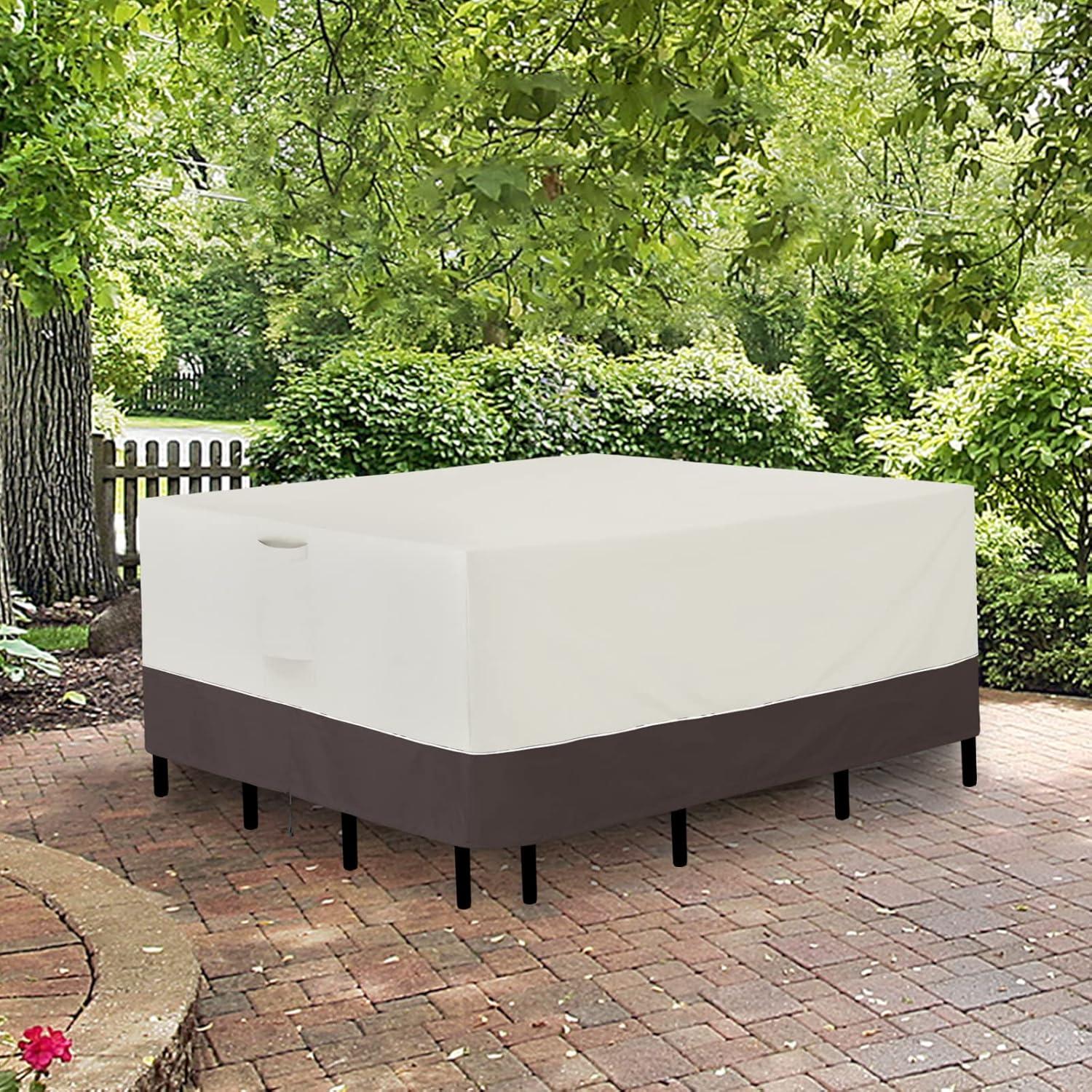 image:imageEasyGoing Patio Furniture Cover 110x84 Rectangle Outdoor Table and Chair Set Covers Waterproof UV Resistant Outdoor Sectional Sofa Set Covers GrayDark GrayBeigeBrown