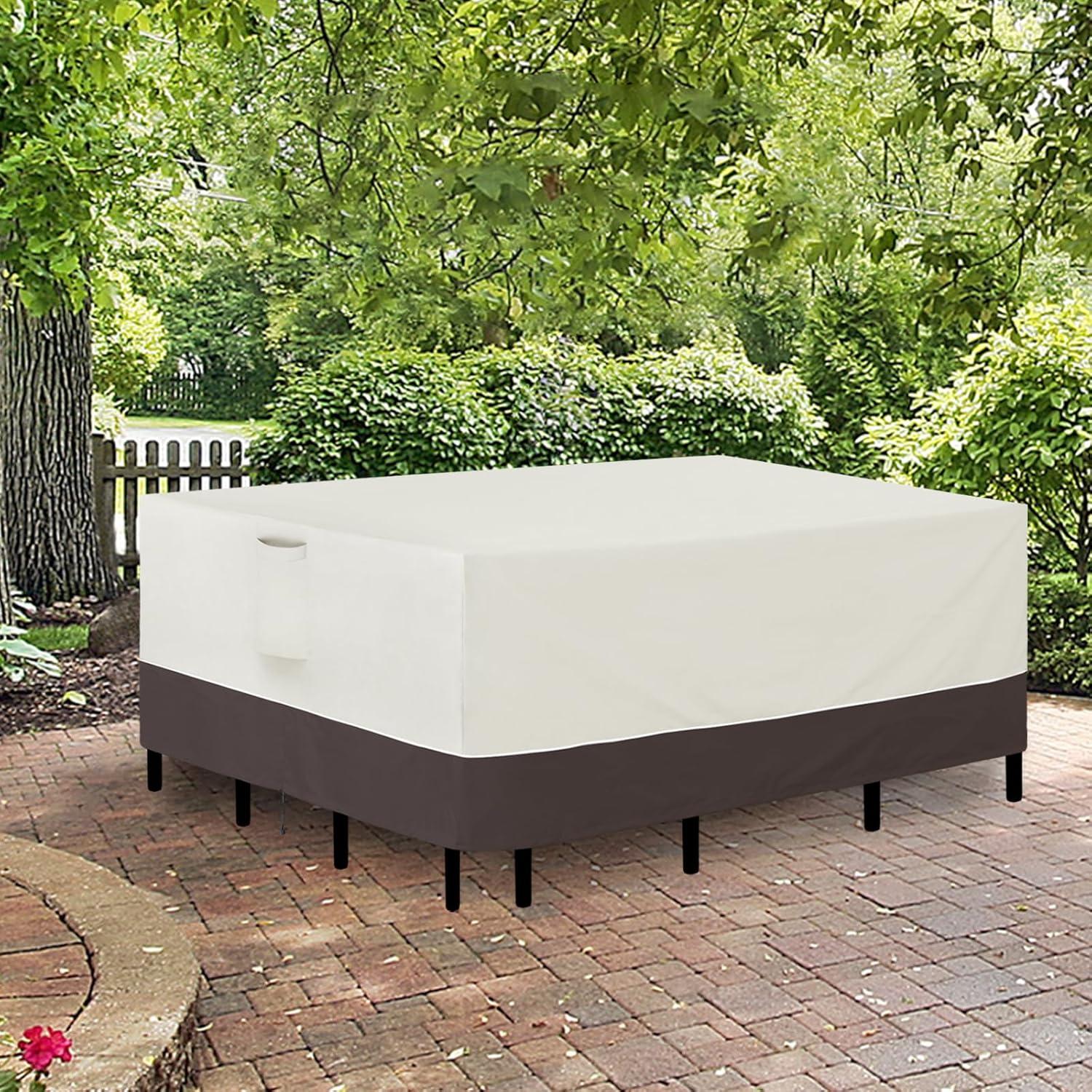 image:imageEasyGoing Patio Furniture Cover 110x84 Rectangle Outdoor Table and Chair Set Covers Waterproof UV Resistant Outdoor Sectional Sofa Set Covers GrayDark GrayBeigeBrown