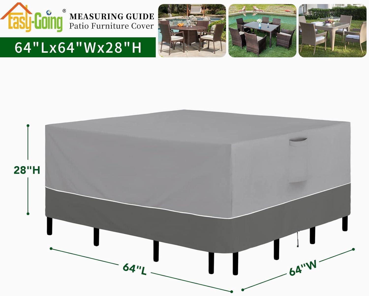 image:imageEasyGoing Patio Furniture Cover 110x84 Rectangle Outdoor Table and Chair Set Covers Waterproof UV Resistant Outdoor Sectional Sofa Set Covers GrayDark GrayGrayDark Gray