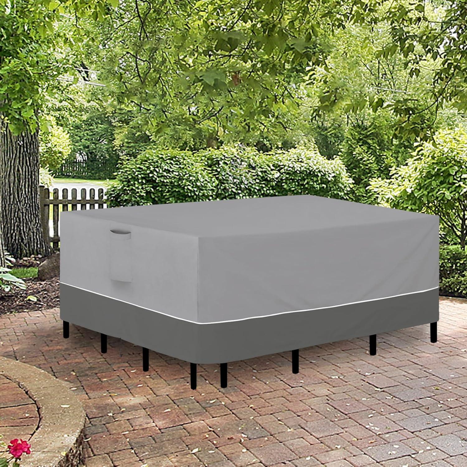 image:imageEasyGoing Patio Furniture Cover 110x84 Rectangle Outdoor Table and Chair Set Covers Waterproof UV Resistant Outdoor Sectional Sofa Set Covers GrayDark GrayGrayDark Gray