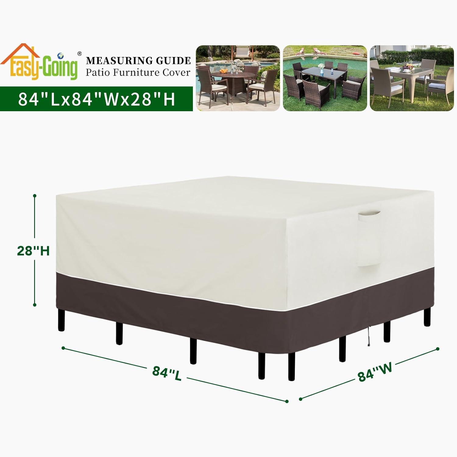 image:imageEasyGoing Patio Furniture Cover 110x84 Rectangle Outdoor Table and Chair Set Covers Waterproof UV Resistant Outdoor Sectional Sofa Set Covers GrayDark GrayBeigeBrown