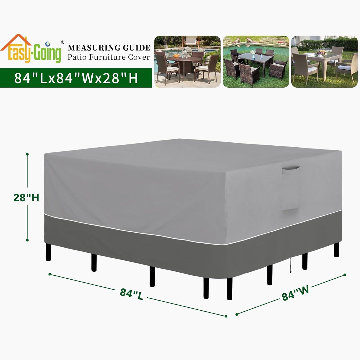 image:imageEasyGoing Patio Furniture Cover 110x84 Rectangle Outdoor Table and Chair Set Covers Waterproof UV Resistant Outdoor Sectional Sofa Set Covers GrayDark GrayGrayDark Gray