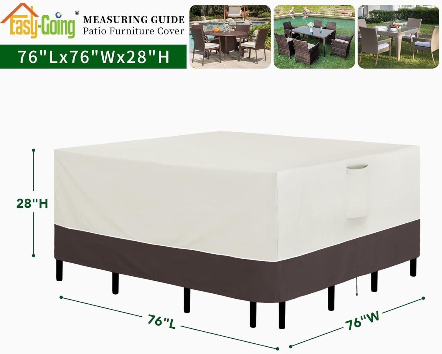image:imageEasyGoing Patio Furniture Cover 110x84 Rectangle Outdoor Table and Chair Set Covers Waterproof UV Resistant Outdoor Sectional Sofa Set Covers GrayDark GrayBeigeBrown