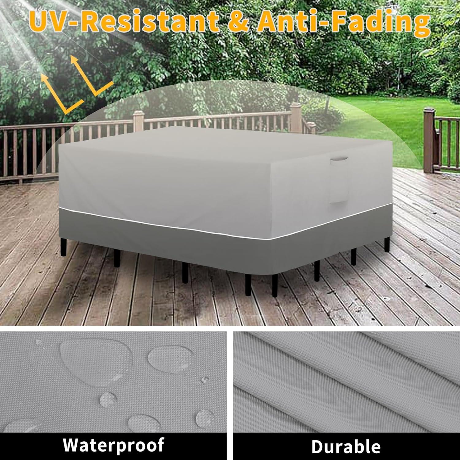 image:imageEasyGoing Patio Furniture Cover 110x84 Rectangle Outdoor Table and Chair Set Covers Waterproof UV Resistant Outdoor Sectional Sofa Set Covers GrayDark GrayGrayDark Gray
