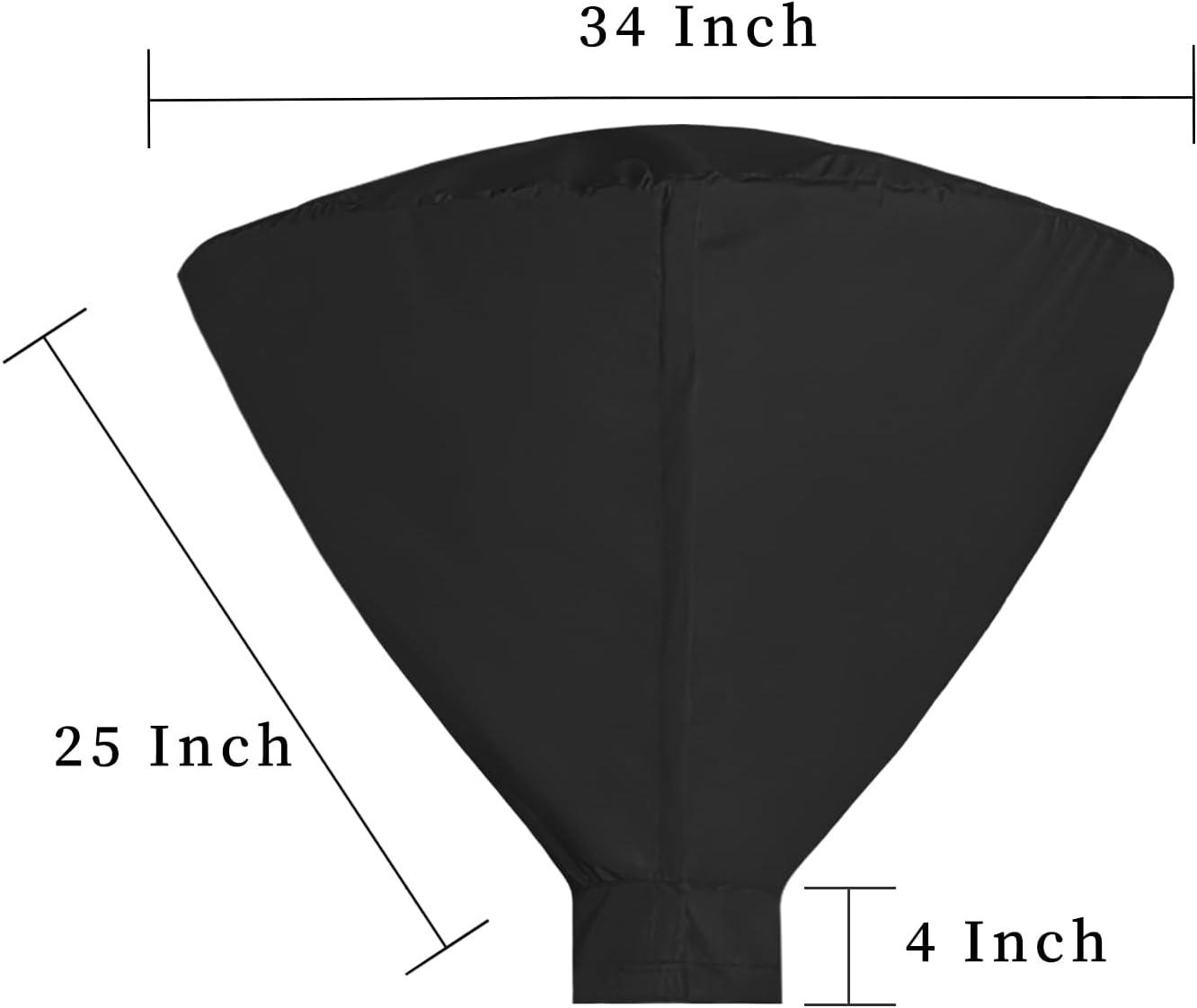 image:imageEasyGoing Patio Heater Cover with Zipper and Storage Bag Waterproof Outdoor Heater Cover Dustproof UVResisant WindResistant 89H x 33D x 19B CamelBlack