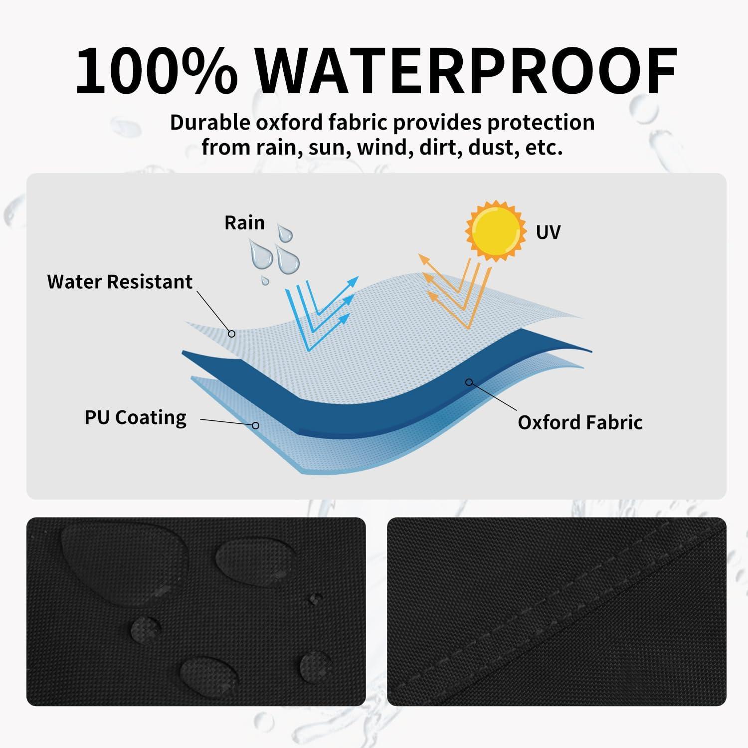 image:imageEasyGoing Patio Heater Cover with Zipper and Storage Bag Waterproof Outdoor Heater Cover Dustproof UVResisant WindResistant 89H x 33D x 19B CamelBlack