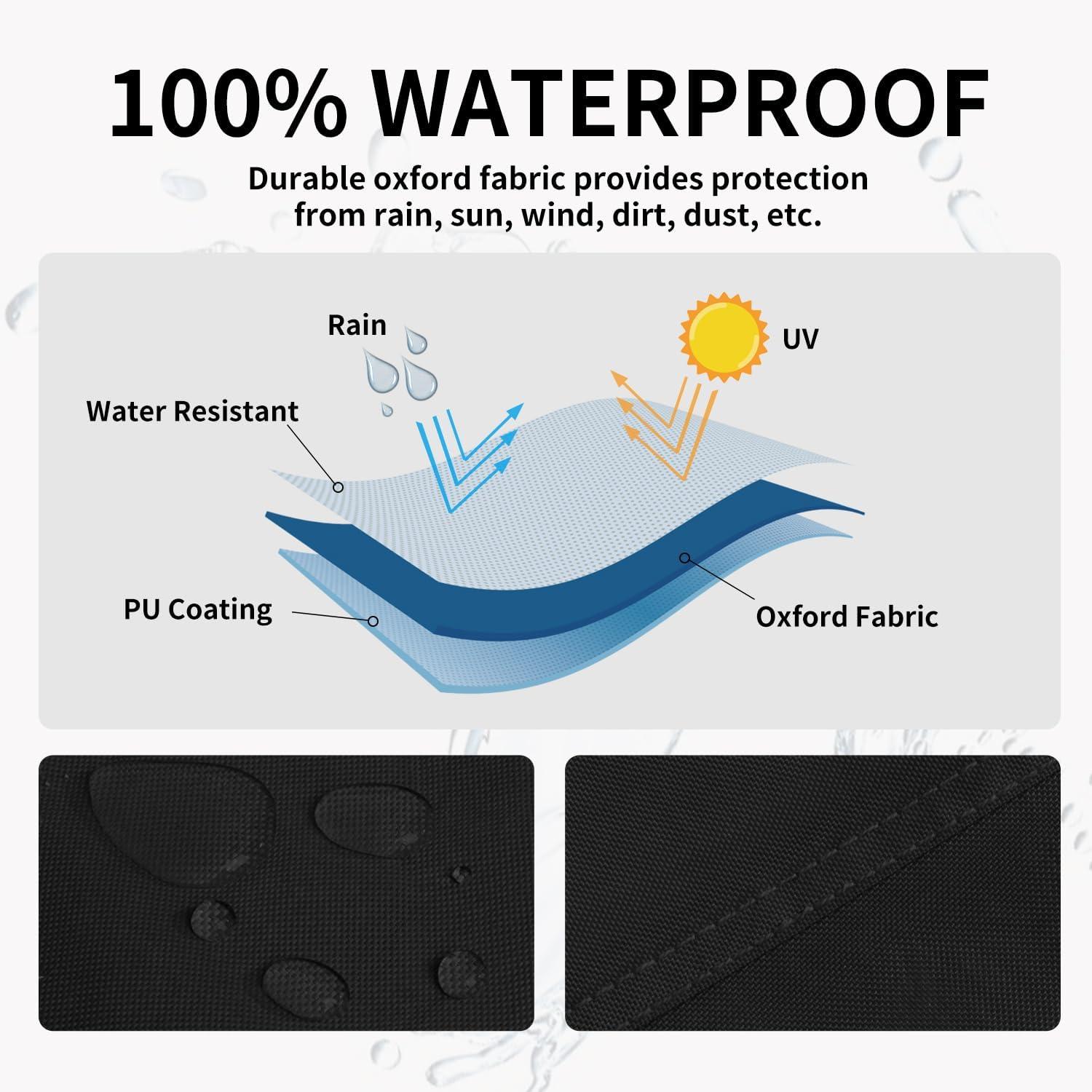 image:imageEasyGoing Patio Heater Cover with Zipper and Storage Bag Waterproof Outdoor Heater Cover Dustproof UVResisant WindResistant 89H x 33D x 19B CamelBlack