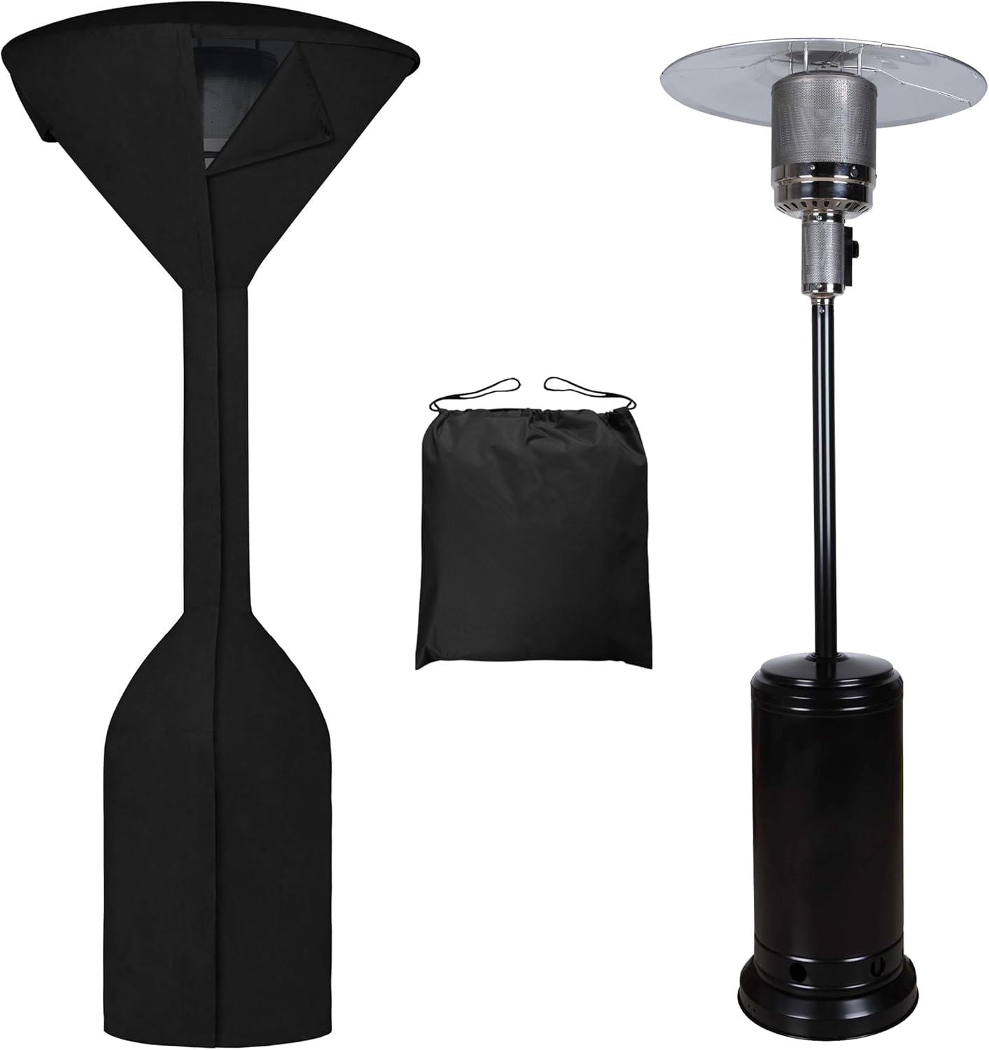 image:imageEasyGoing Patio Heater Cover with Zipper and Storage Bag Waterproof Outdoor Heater Cover Dustproof UVResisant WindResistant 89H x 33D x 19B CamelBlack
